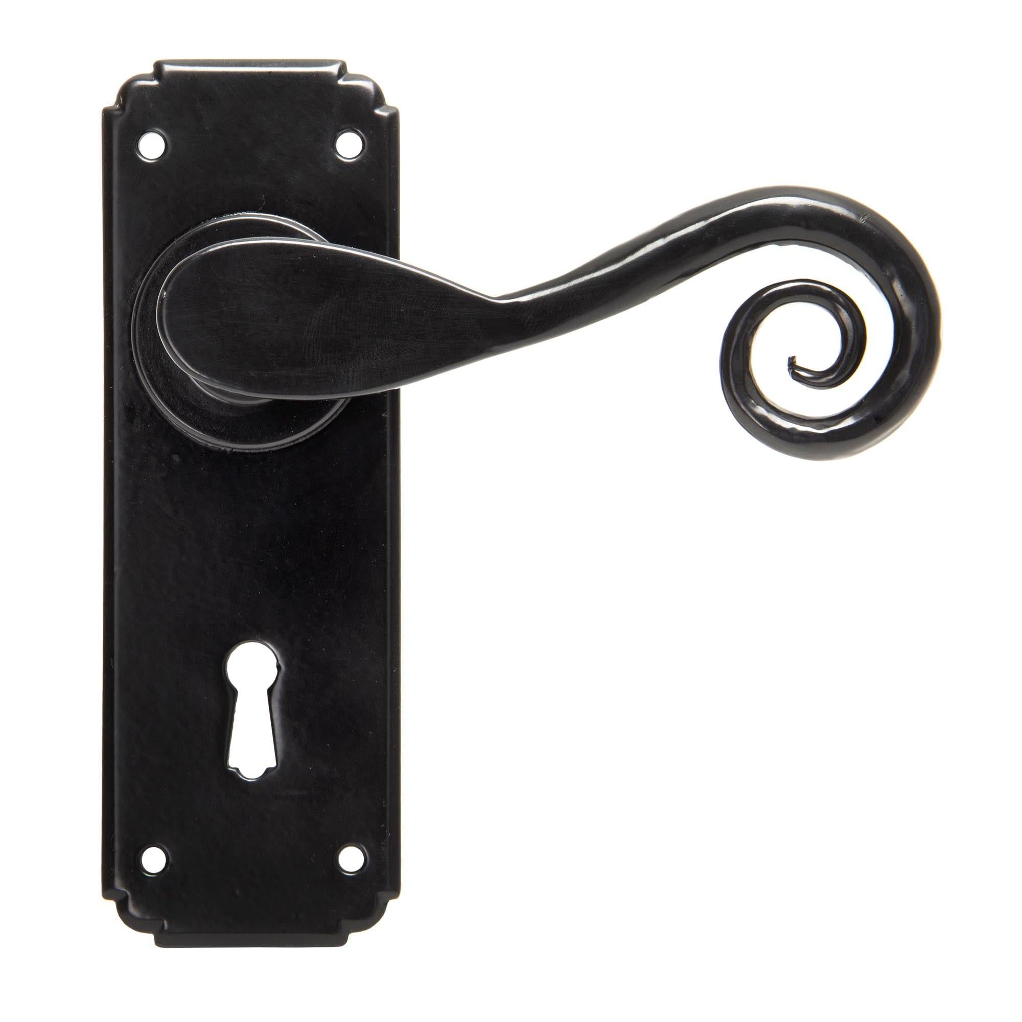 Black Monkeytail Lever Lock Set | From The Anvil - Lever Lock - From The Anvil - Yester Home