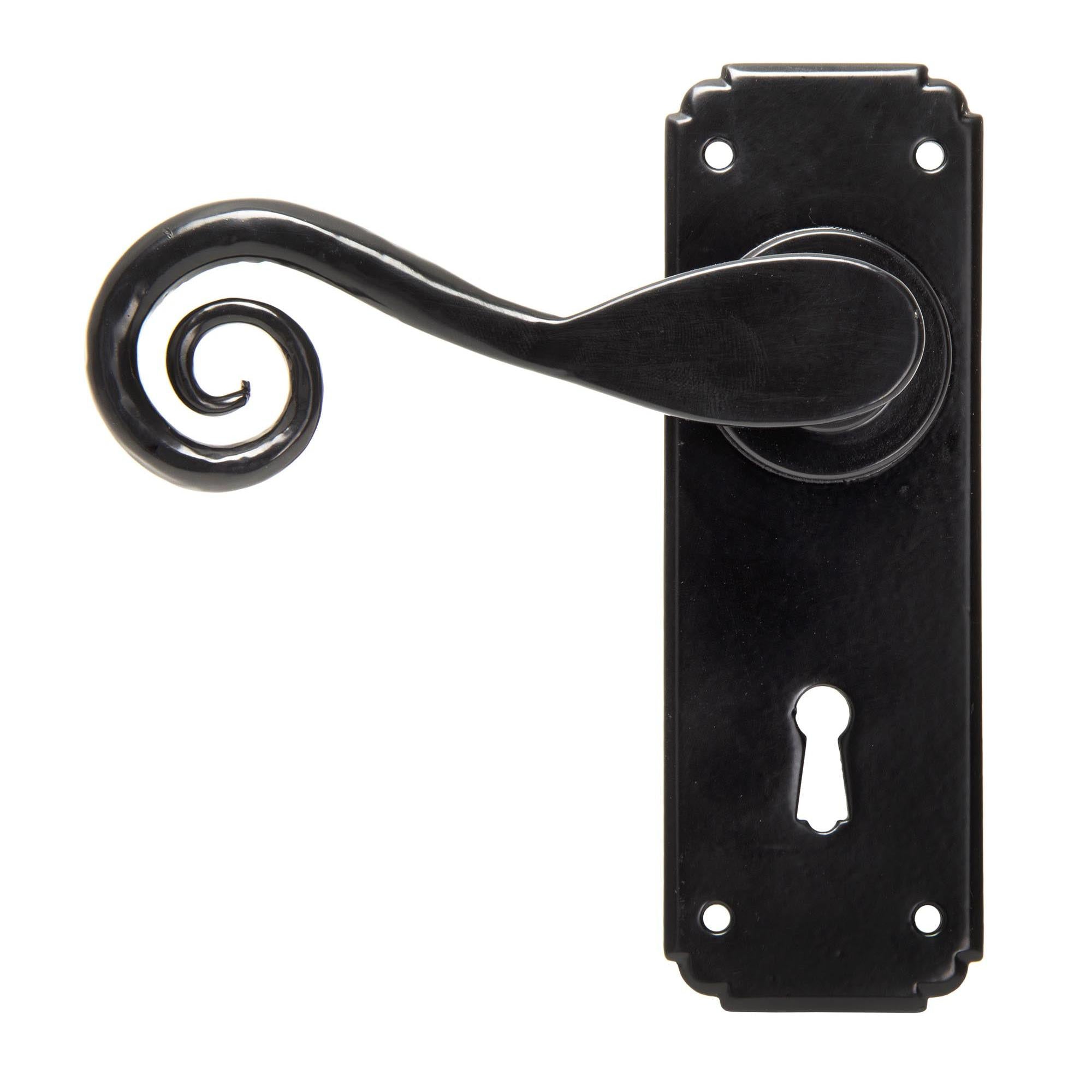 Black Monkeytail Lever Lock Set | From The Anvil - Lever Lock - From The Anvil - Yester Home