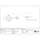 Black Monkeytail Lever on Rose Set (Diamond) | From The Anvil-Lever on Rose-Yester Home