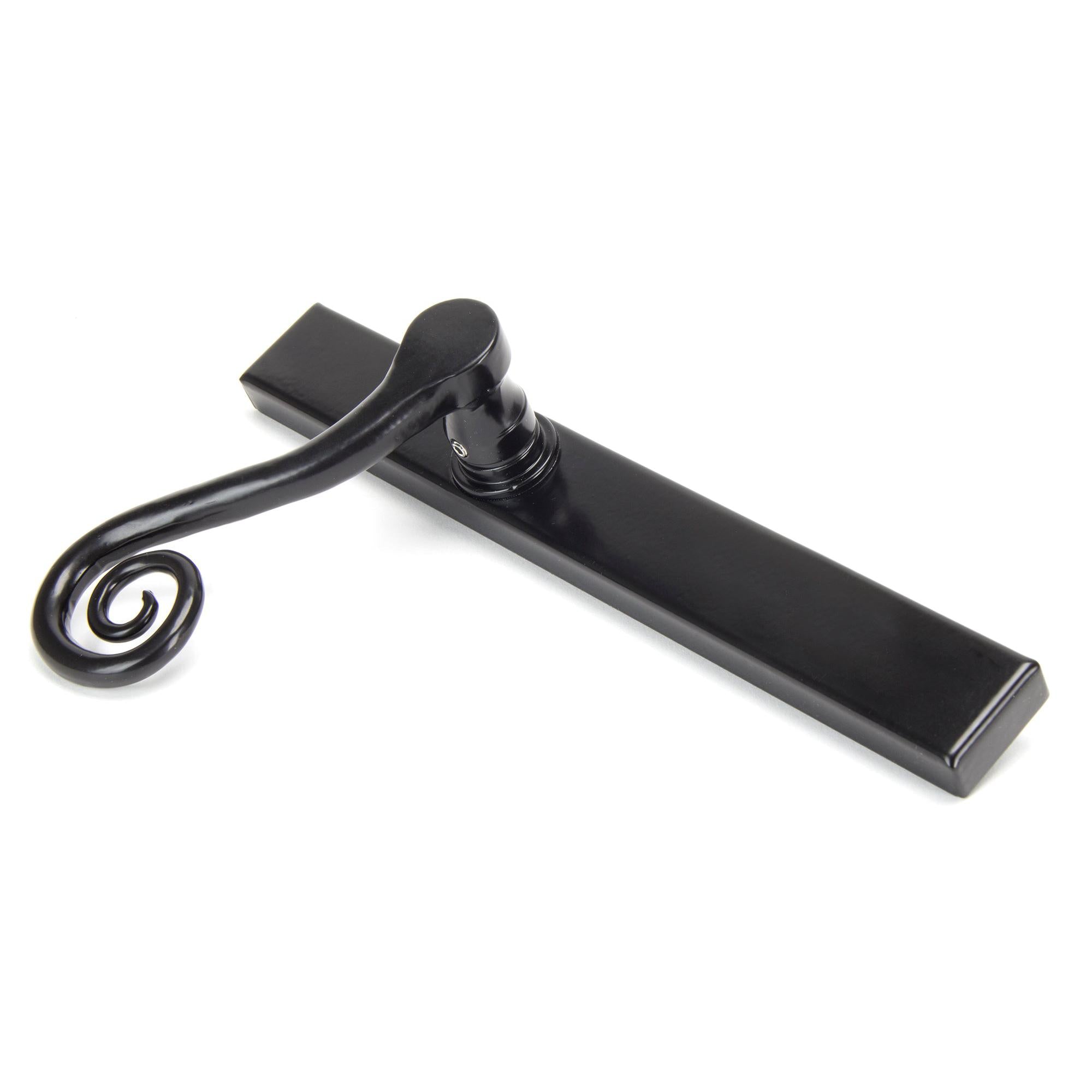 Black Monkeytail Slimline Lever Espag. Latch Set - LH | From The Anvil - Espagnolette - From The Anvil - Yester Home