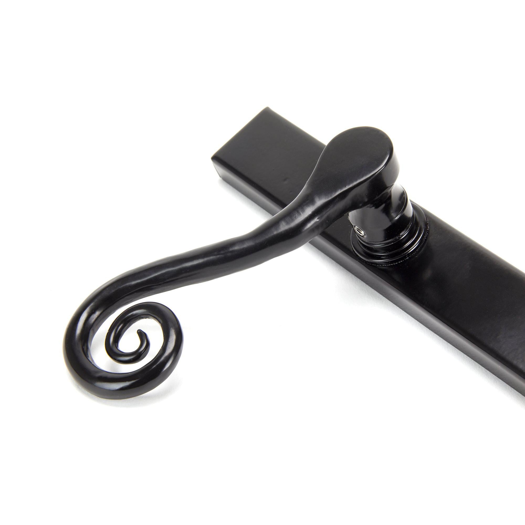 Black Monkeytail Slimline Lever Espag. Latch Set - LH | From The Anvil - Espagnolette - From The Anvil - Yester Home