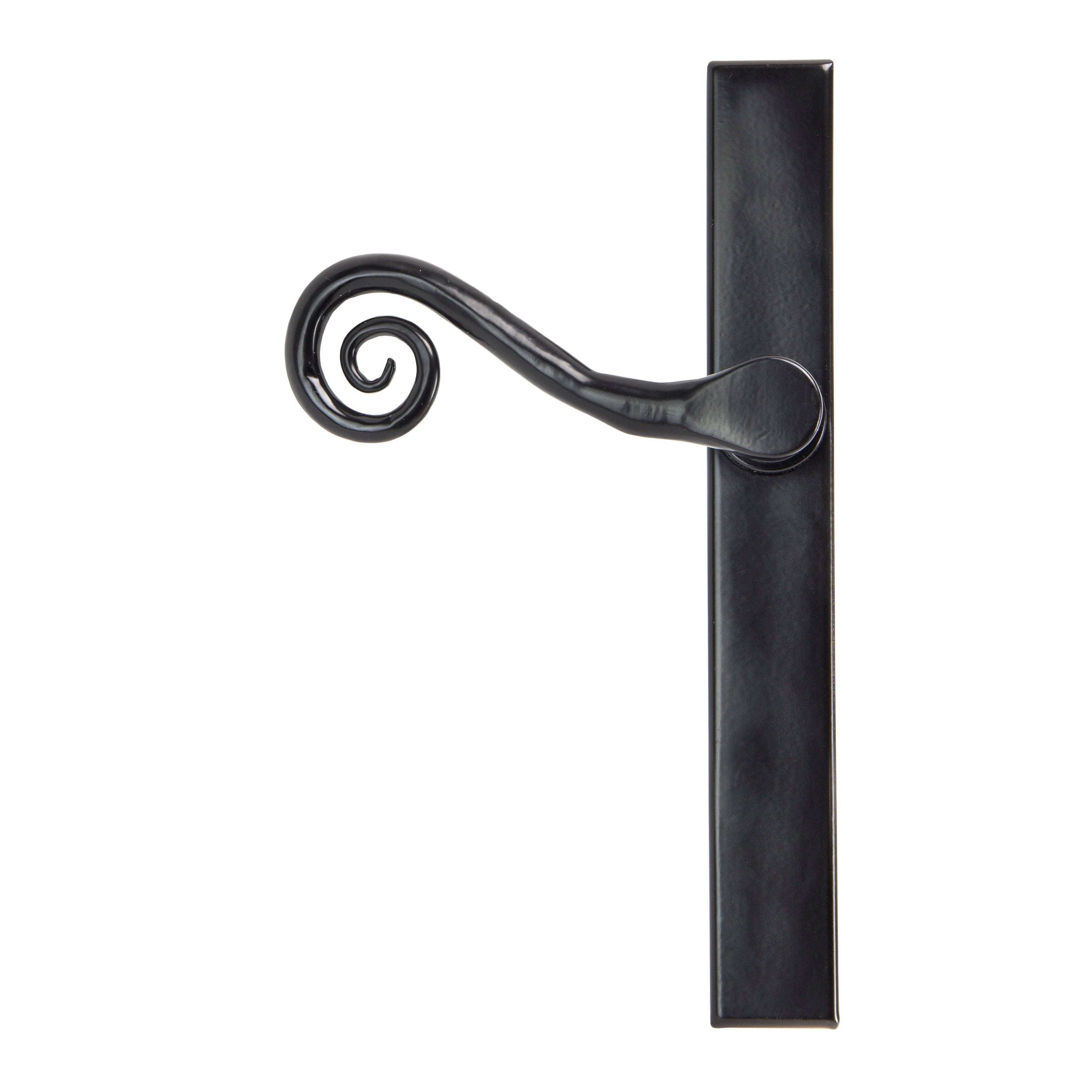 Black Monkeytail Slimline Lever Espag. Latch Set - LH | From The Anvil-Espagnolette-Yester Home