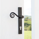 Black Monkeytail Slimline Lever Espag. Lock Set - LH | From The Anvil-Espagnolette-Yester Home