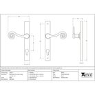 Black Monkeytail Slimline Lever Espag. Lock Set - LH | From The Anvil-Espagnolette-Yester Home