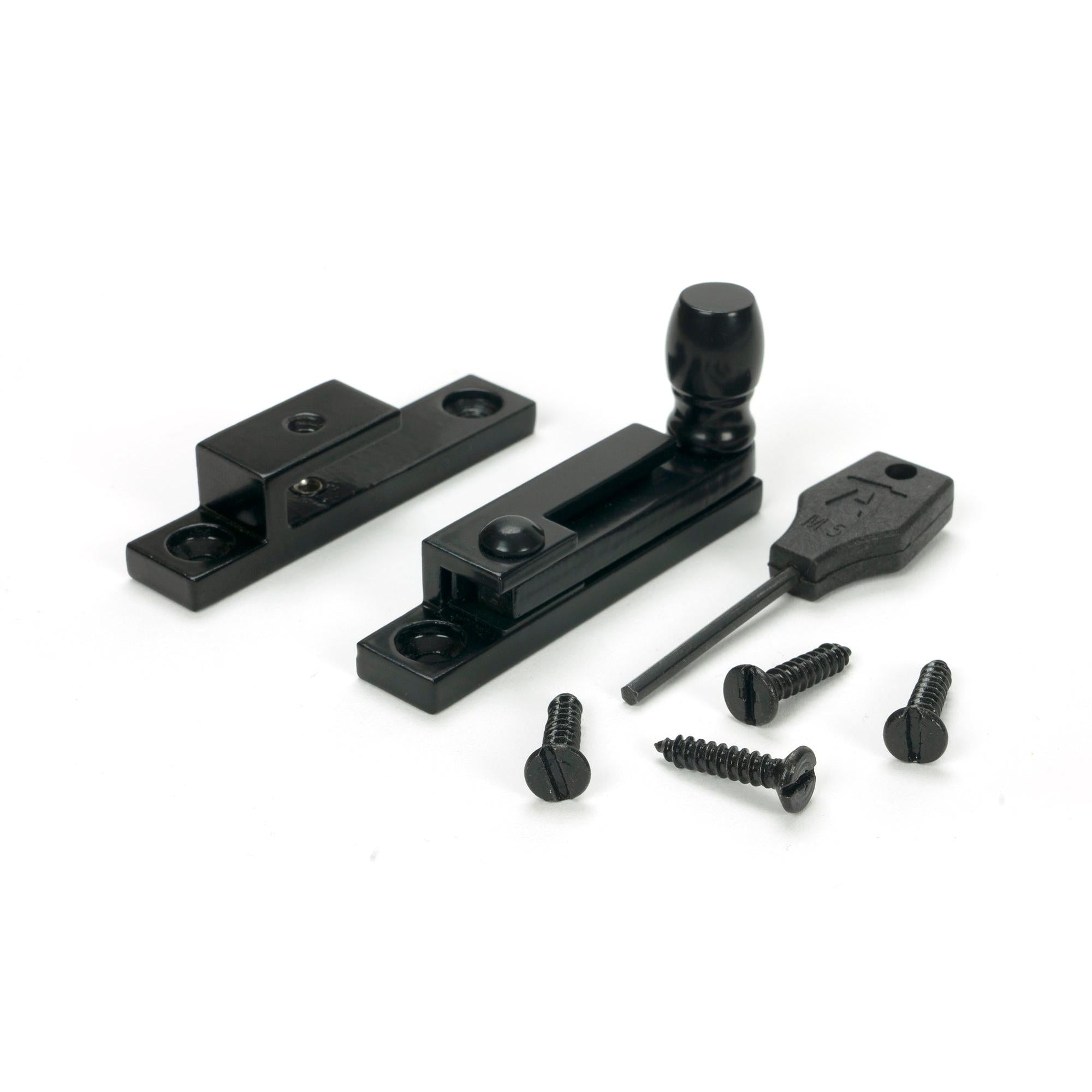 Black Mushroom Quadrant Fastener - Narrow - Quadrant Fasteners - From The Anvil - Yester Home
