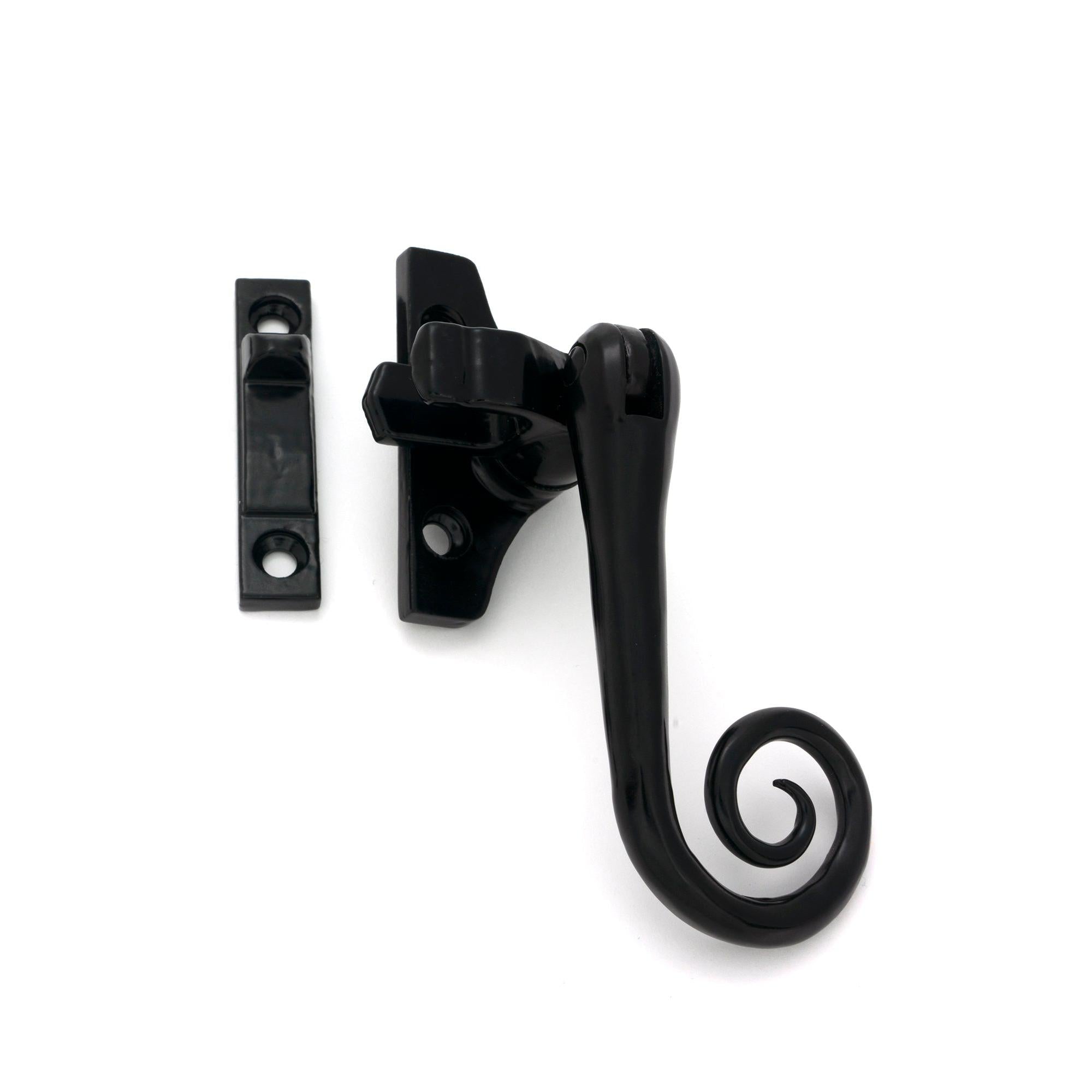 Black Night-Vent Locking Monkeytail Fastener (Steel Window) - Locking Fasteners - From The Anvil - Yester Home