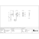 Black Night-Vent Locking Monkeytail Fastener (Steel Window) - Locking Fasteners - From The Anvil - Yester Home