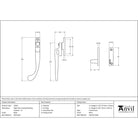 Black Night-Vent Locking Peardrop Fastener - LH | From The Anvil - Night-Vent Fasteners - From The Anvil - Yester Home