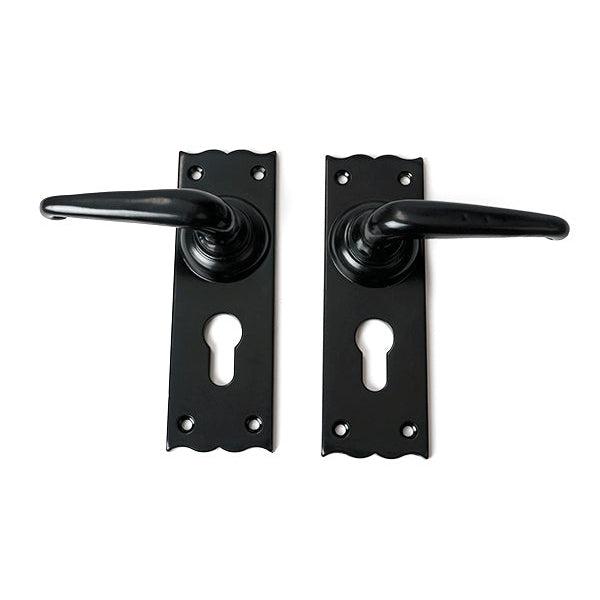 Black Oak Lever Euro Lock Set | From The Anvil-Lever Euro-Yester Home