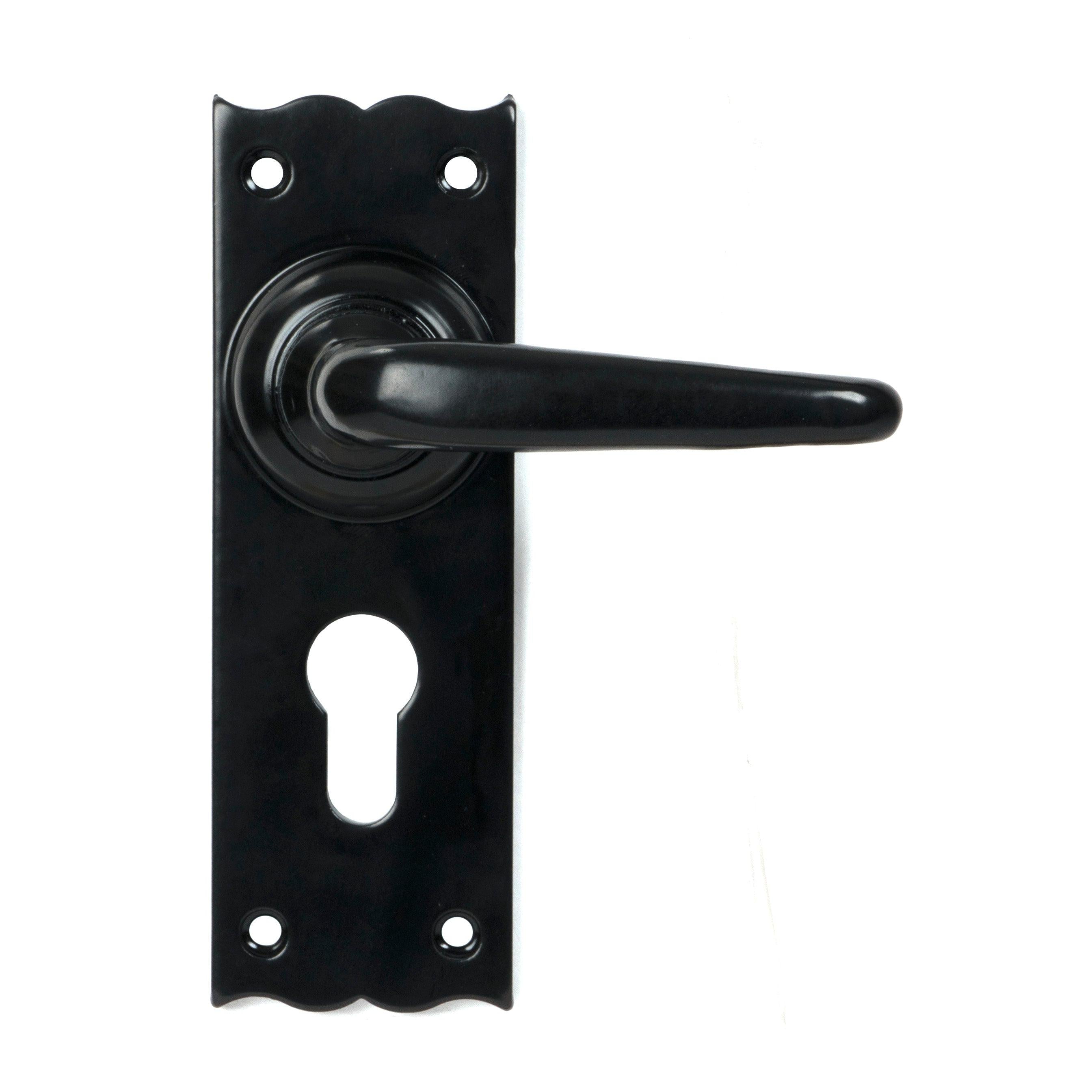 Black Oak Lever Euro Lock Set | From The Anvil - Lever Euro - From The Anvil - Yester Home