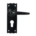 Black Oak Lever Euro Lock Set | From The Anvil-Lever Euro-Yester Home