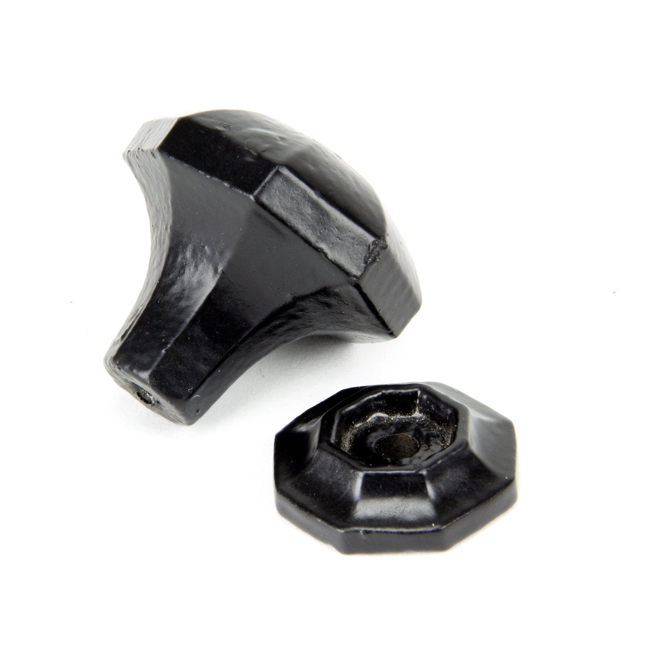 Black Octagonal Cabinet Knob - Small | From The Anvil-Cabinet Knobs-Yester Home