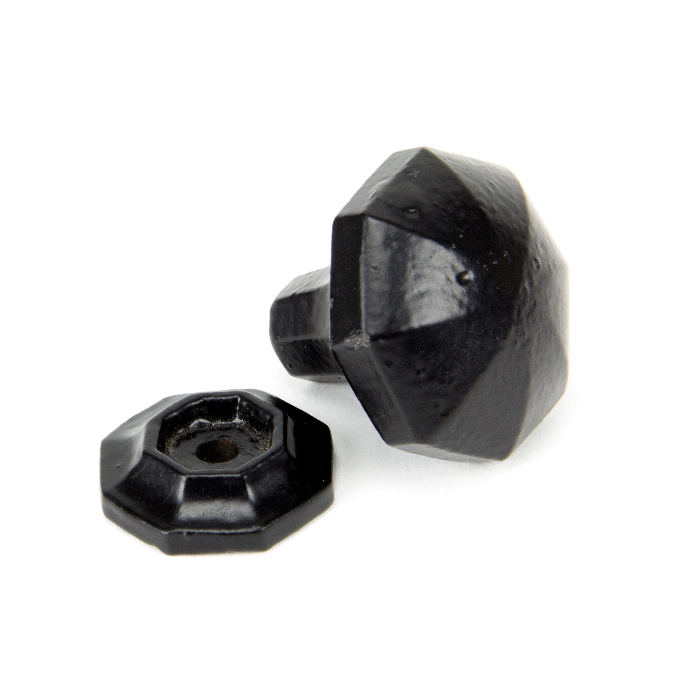 Black Octagonal Cabinet Knob - Small | From The Anvil-Cabinet Knobs-Yester Home