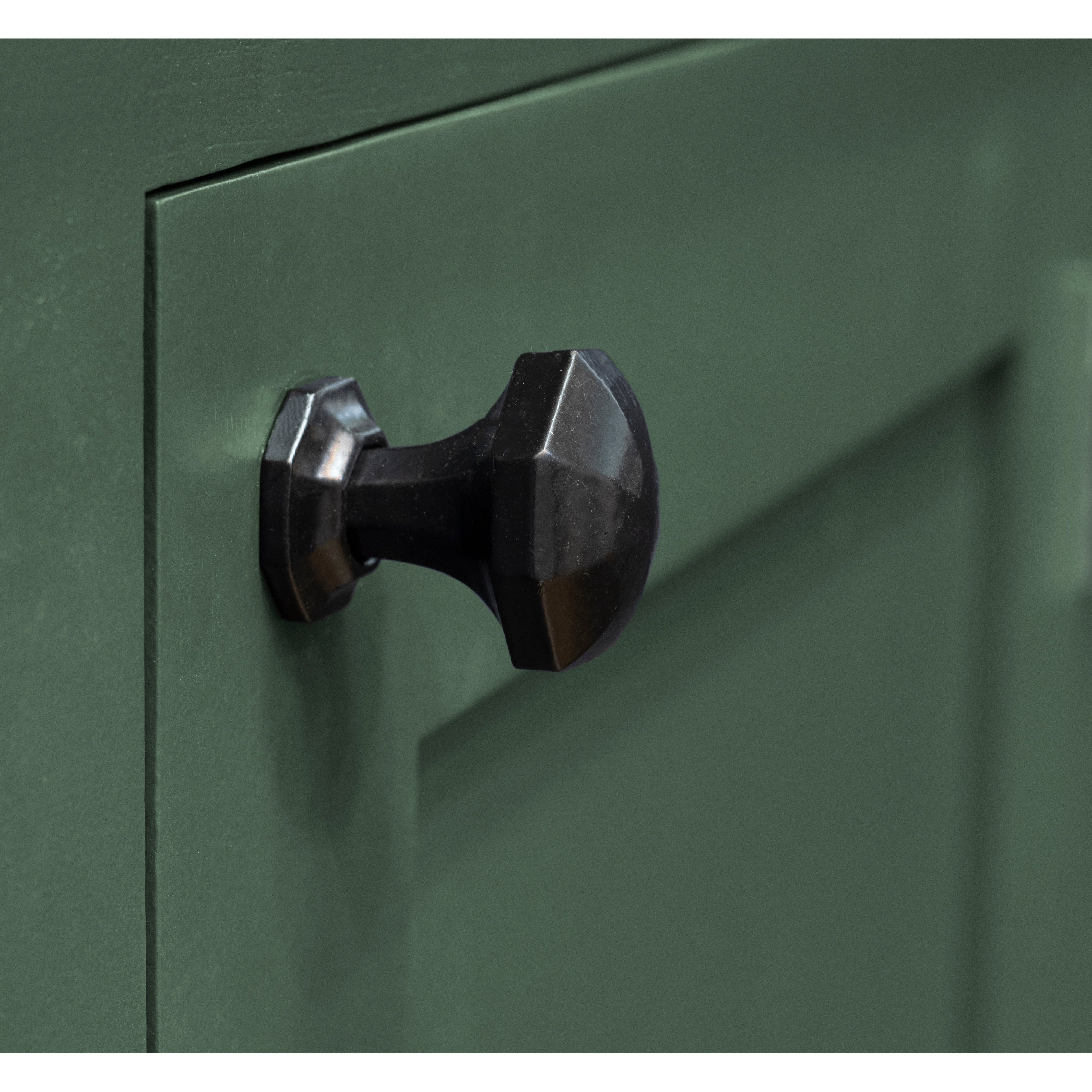 Black Octagonal Cabinet Knob - Small | From The Anvil-Cabinet Knobs-Yester Home