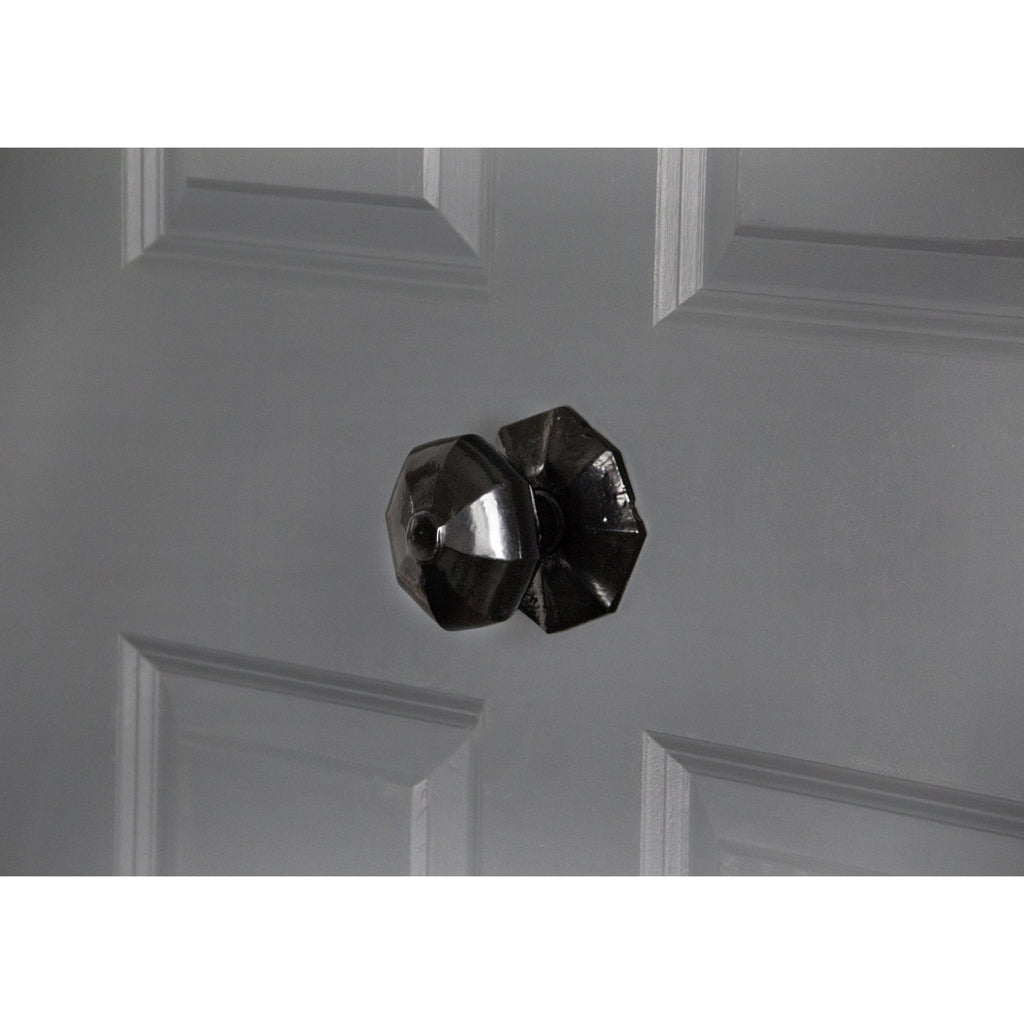Black Octagonal Centre Door Knob | From The Anvil-Centre Door Knobs-Yester Home