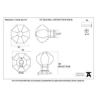 Black Octagonal Centre Door Knob | From The Anvil-Centre Door Knobs-Yester Home
