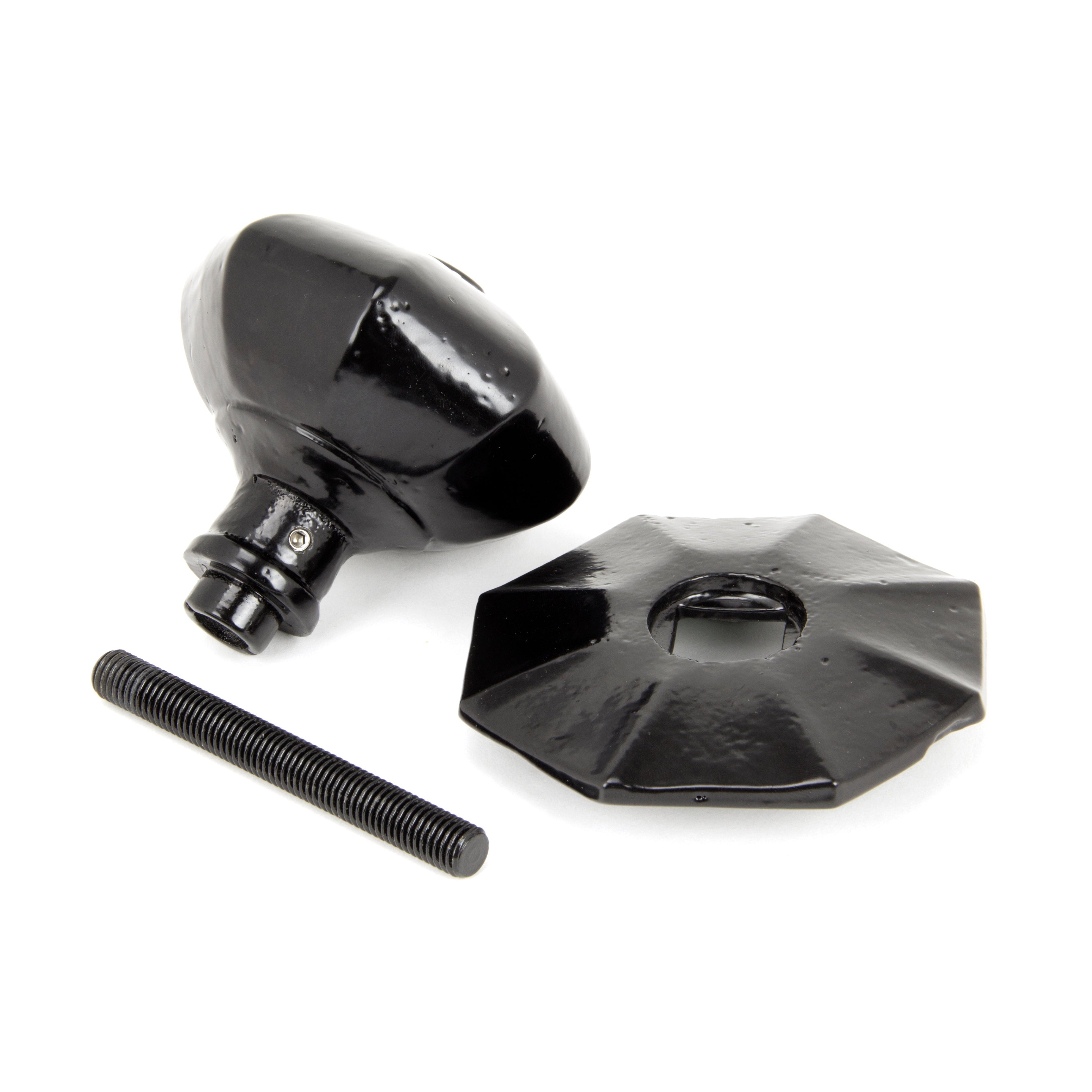 Black Octagonal Centre Door Knob - Internal | From The Anvil-Centre Door Knobs-Yester Home
