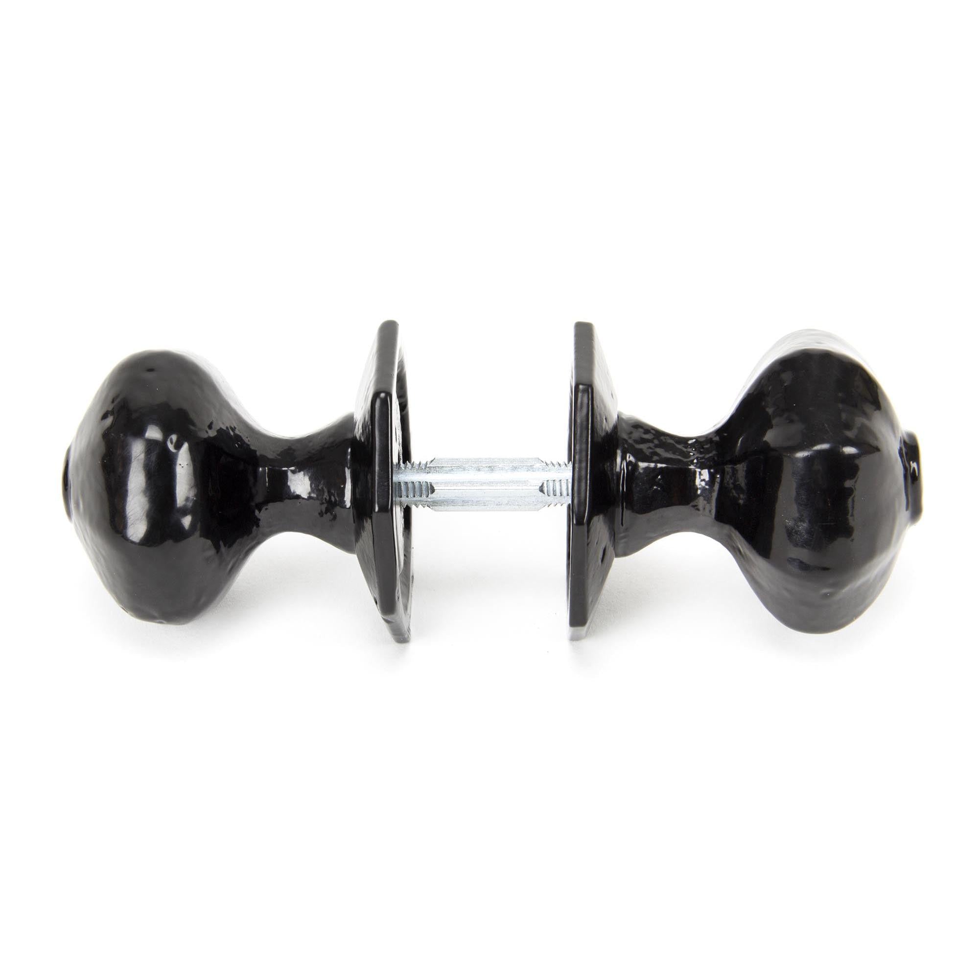 Black Octagonal Mortice/Rim Knob Set | From The Anvil - Mortice Knobs - From The Anvil - Yester Home