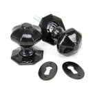Black Octagonal Mortice/Rim Knob Set | From The Anvil - Mortice Knobs - From The Anvil - Yester Home