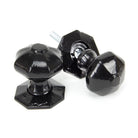 Black Octagonal Mortice/Rim Knob Set | From The Anvil - Mortice Knobs - From The Anvil - Yester Home