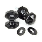 Black Octagonal Mortice/Rim Knob Set | From The Anvil-Mortice Knobs-Yester Home
