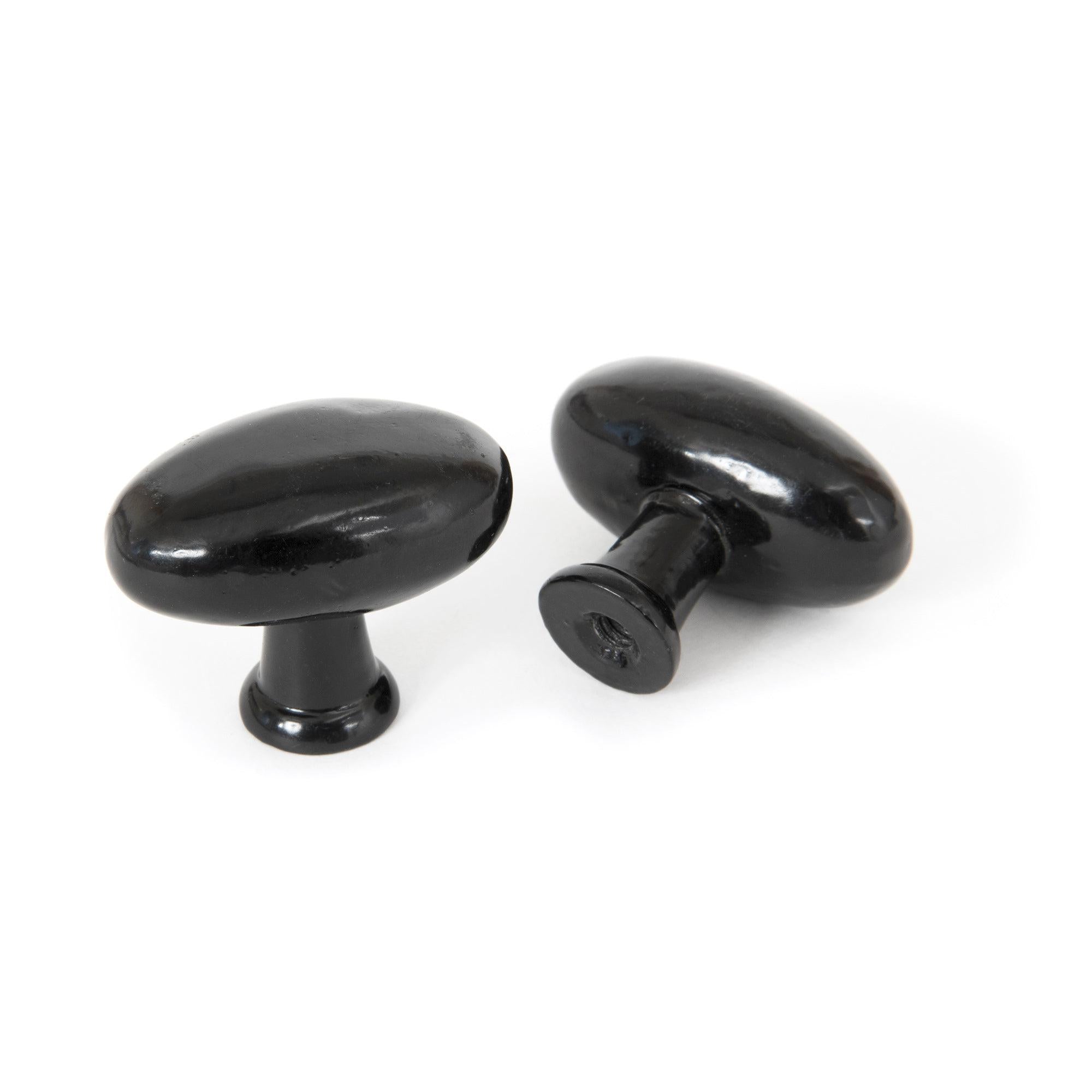 Black Oval Cabinet Knob | From The Anvil - Cabinet Knobs - From The Anvil - Yester Home