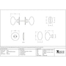 Black Oval Mortice/Rim Knob Set | From The Anvil-Mortice Knobs-Yester Home