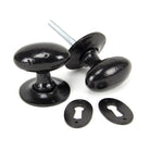 Black Oval Mortice/Rim Knob Set | From The Anvil-Mortice Knobs-Yester Home