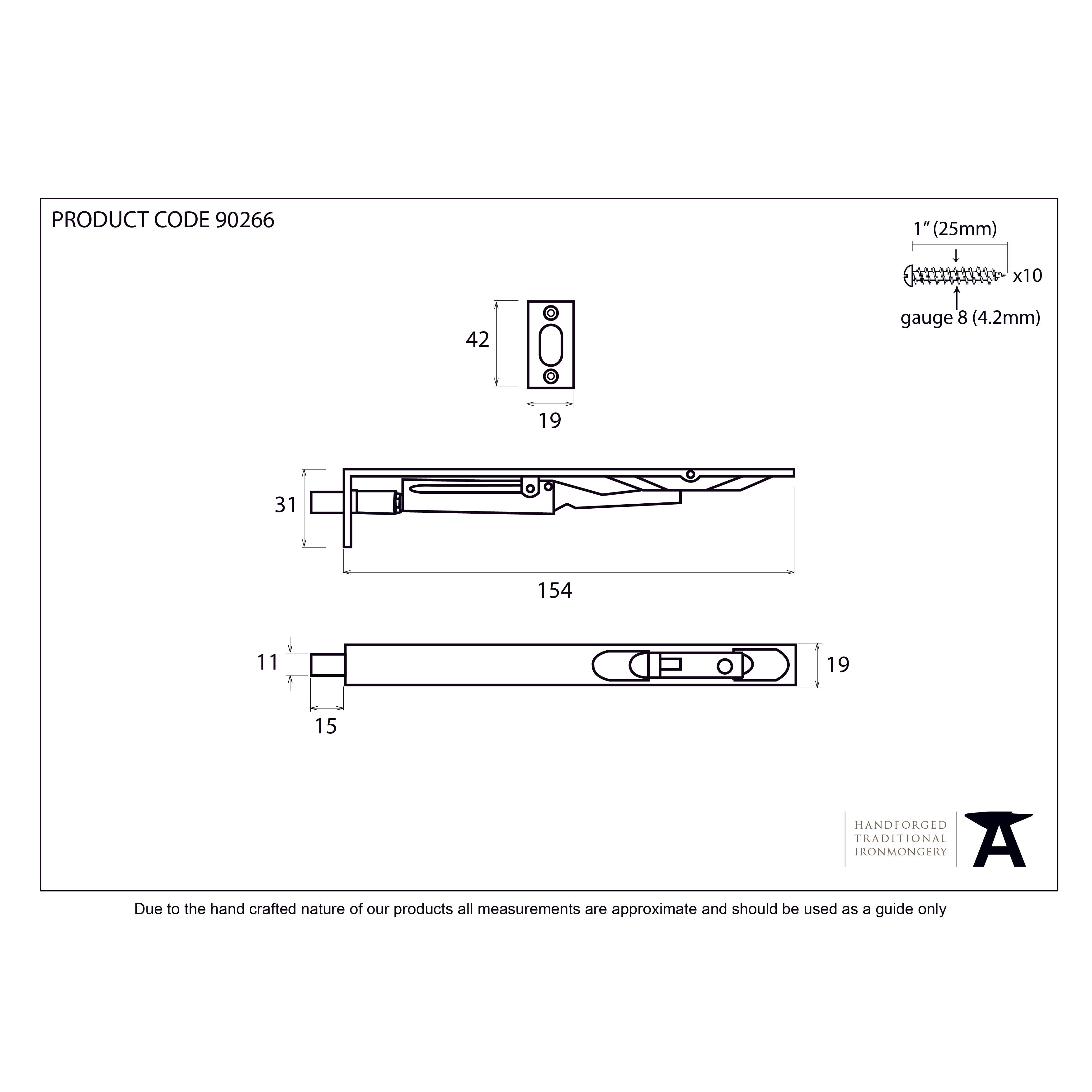 Black PVD Stainless Steel 6" Flush Bolt | From The Anvil-Bolts-Yester Home