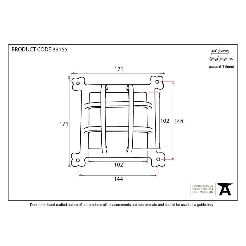 Black Raised Door Grill | From The Anvil-Security-Yester Home
