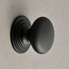 Black Reeded Victorian Knob-Cabinet Knobs-Yester Home