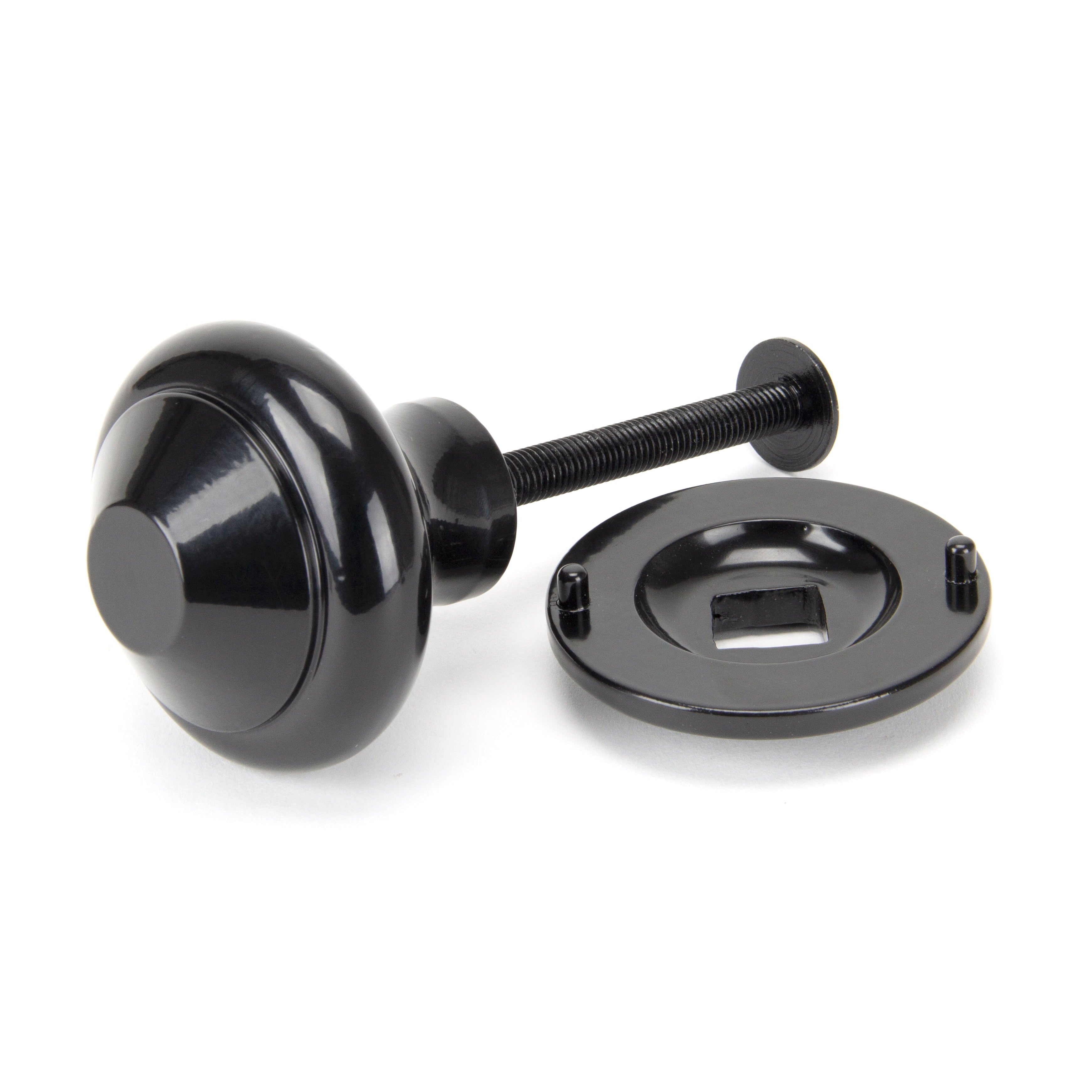 Black Regency Centre Door Knob | From The Anvil-Centre Door Knobs-Yester Home