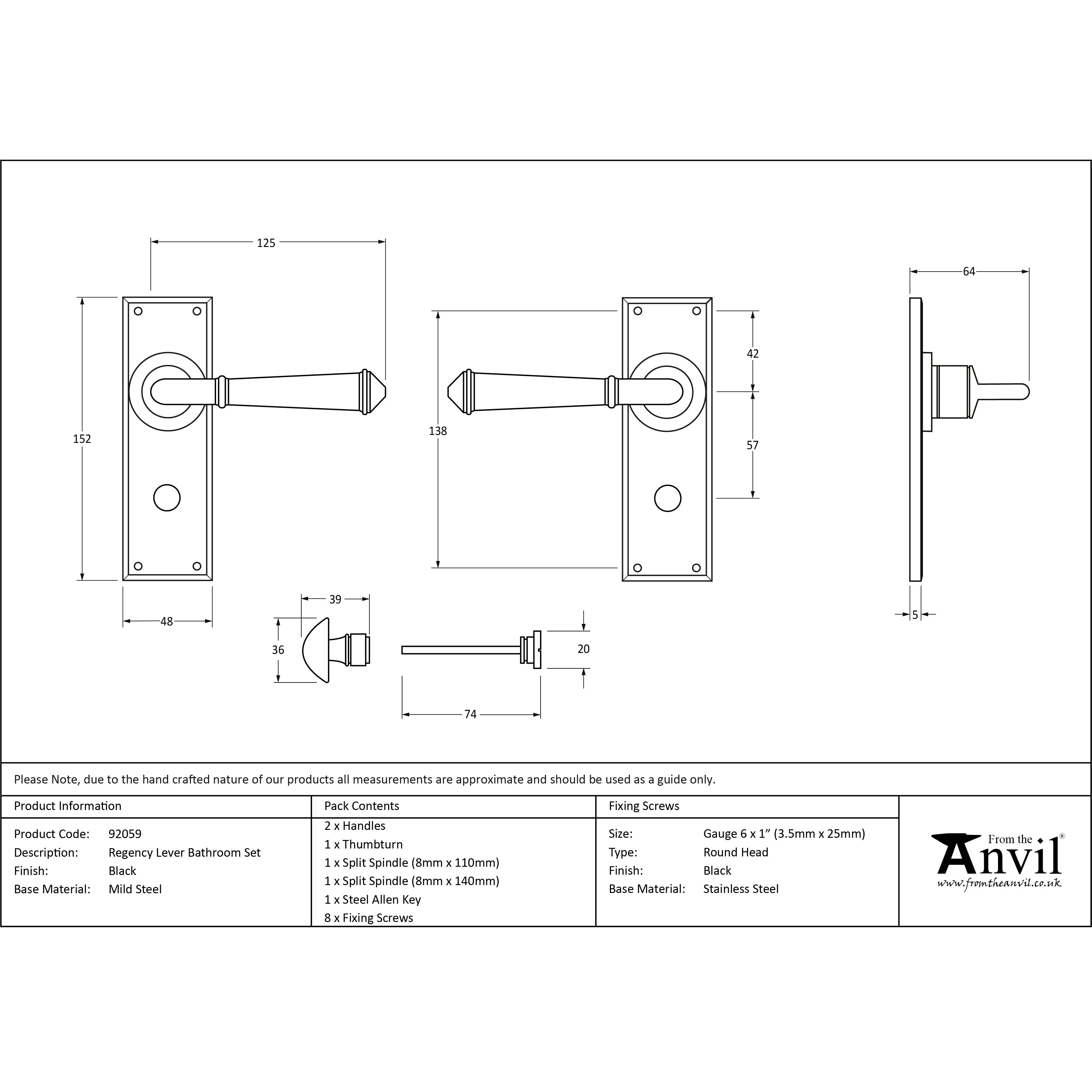 Black Regency Lever Bathroom Set | From The Anvil-Lever Bathroom-Yester Home