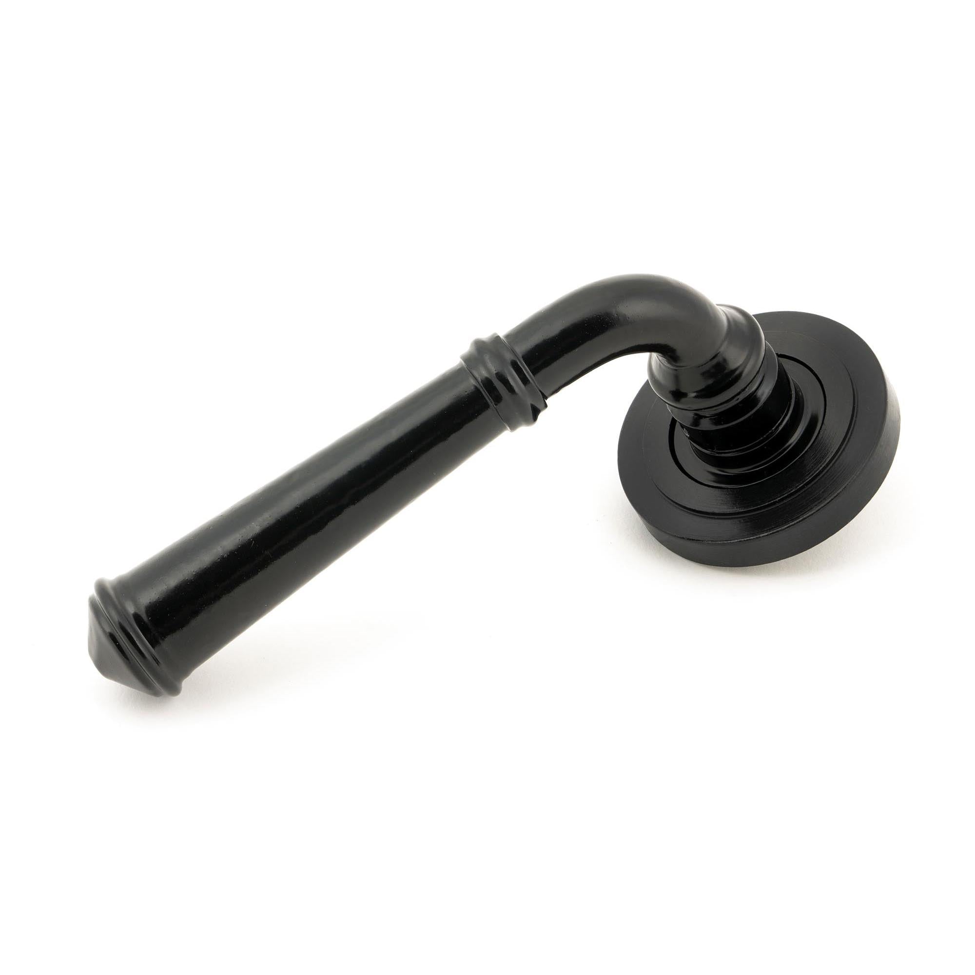 Black Regency Lever on Rose Set (Art Deco) - Unsprung | From The Anvil - Concealed - From The Anvil - Yester Home