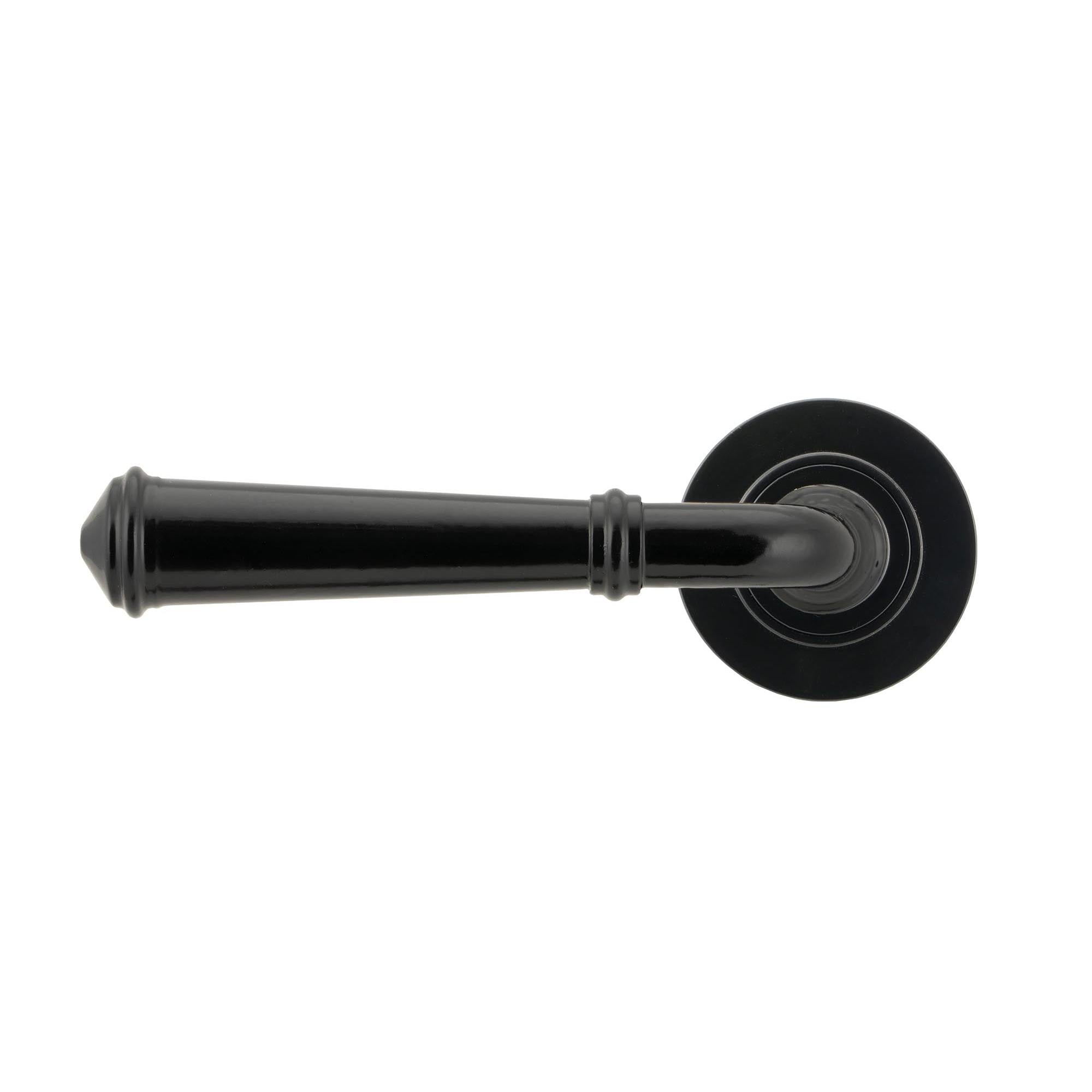 Black Regency Lever on Rose Set (Plain) - Unsprung | From The Anvil - Concealed - From The Anvil - Yester Home