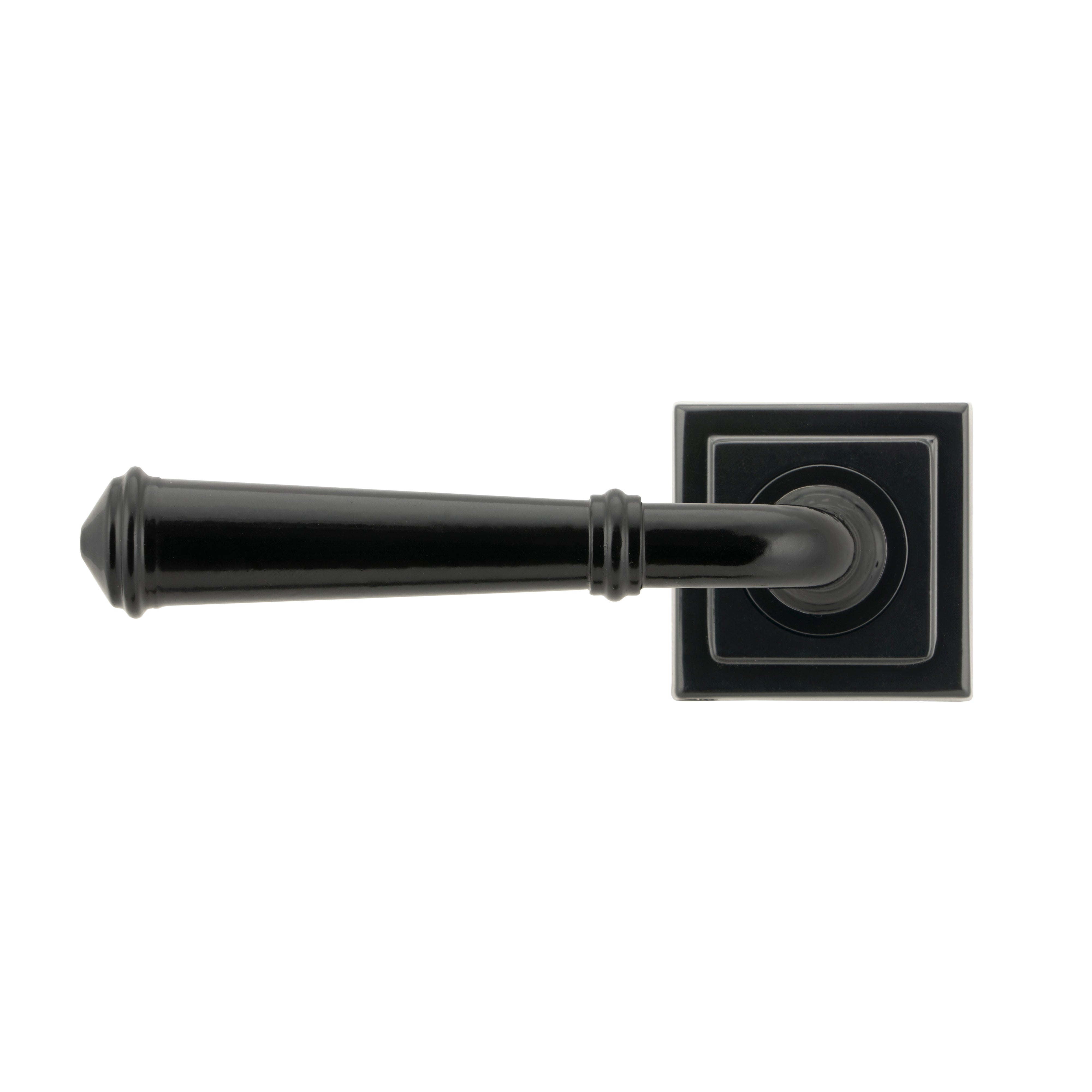 Black Regency Lever on Rose Set (Square) - Unsprung | From The Anvil-Concealed-Yester Home