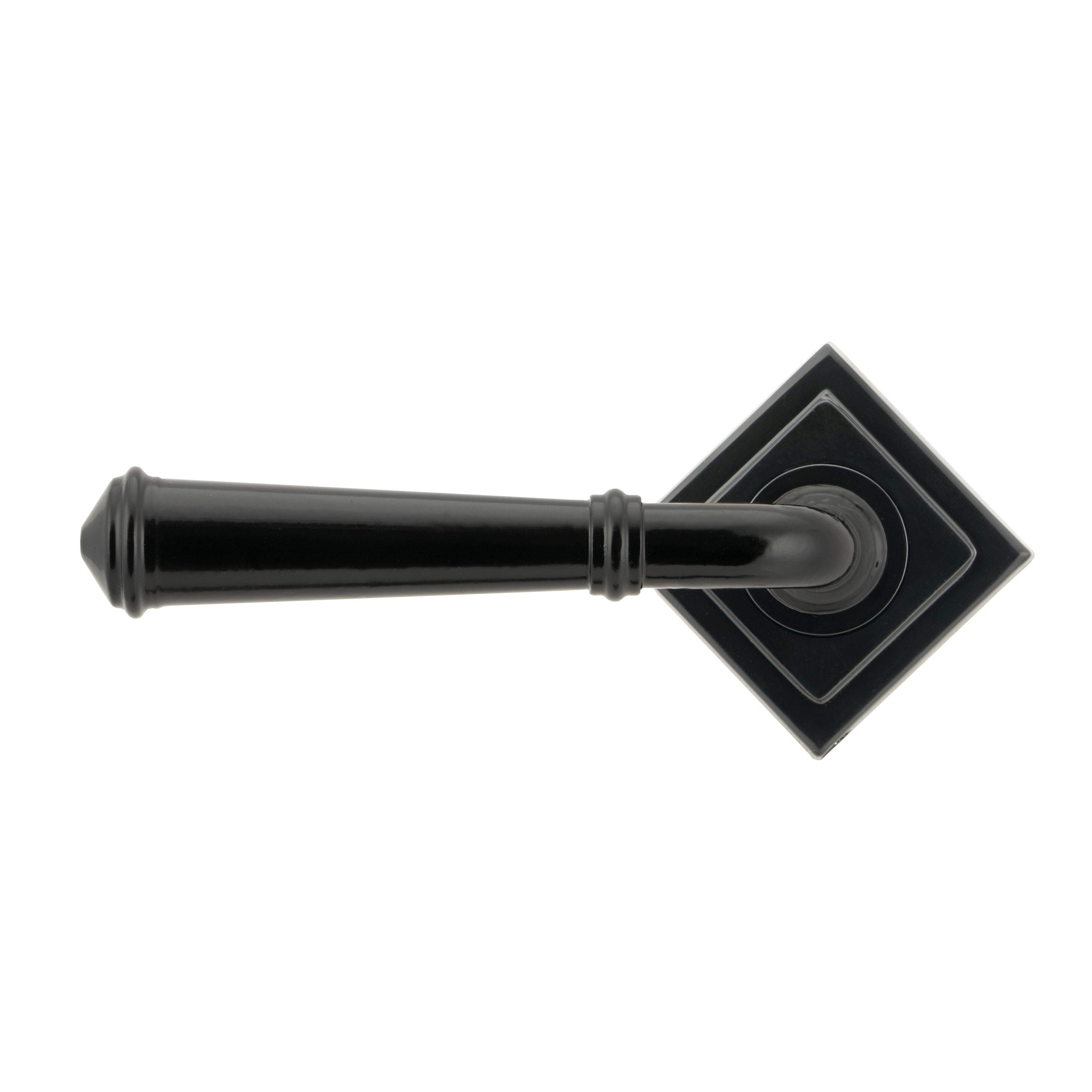 Black Regency Lever on Rose Set (Square) - Unsprung | From The Anvil-Concealed-Yester Home