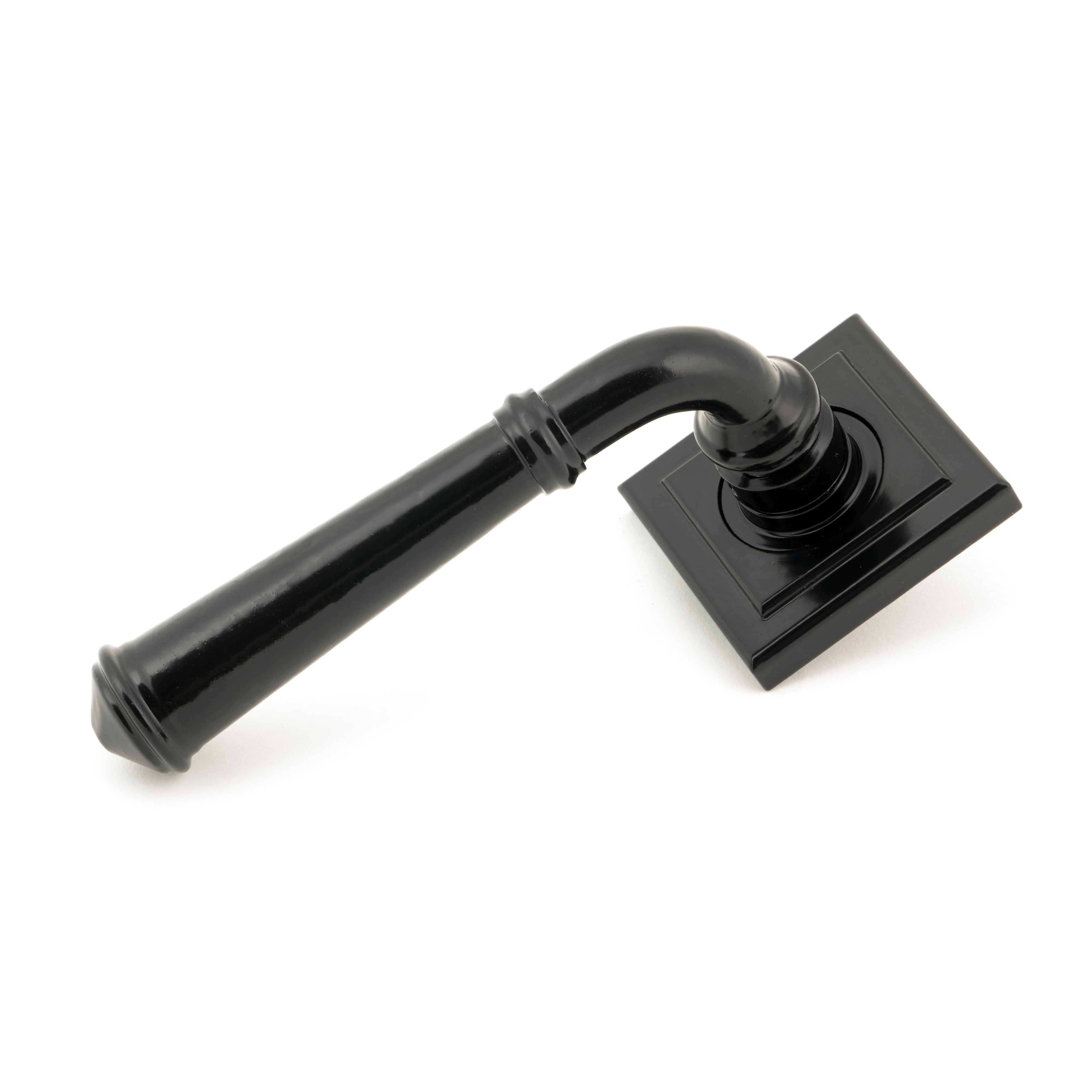 Black Regency Lever on Rose Set (Square) - Unsprung | From The Anvil-Concealed-Yester Home