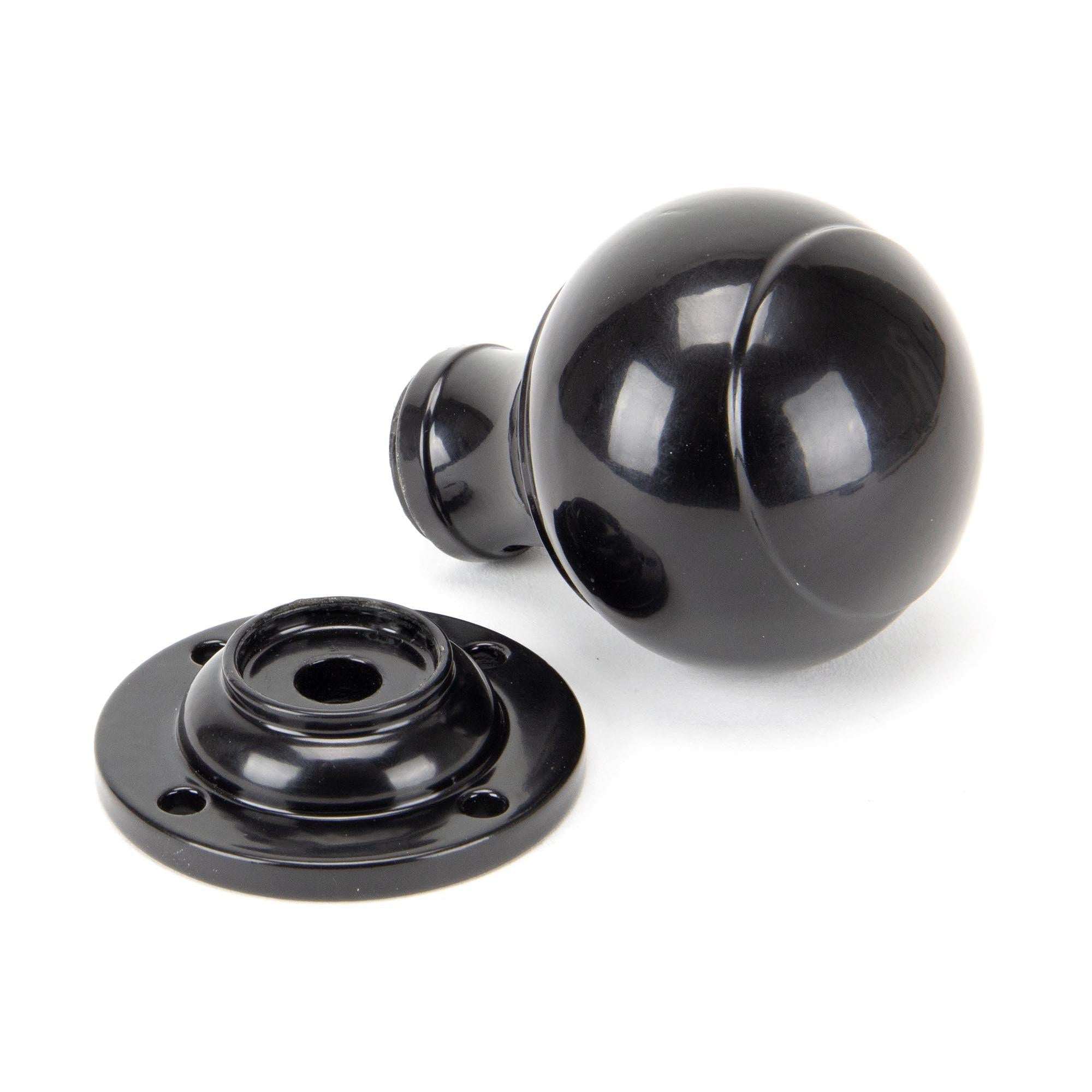 Black Regency Mortice/Rim Knob Set | From The Anvil - Mortice Knobs - From The Anvil - Yester Home