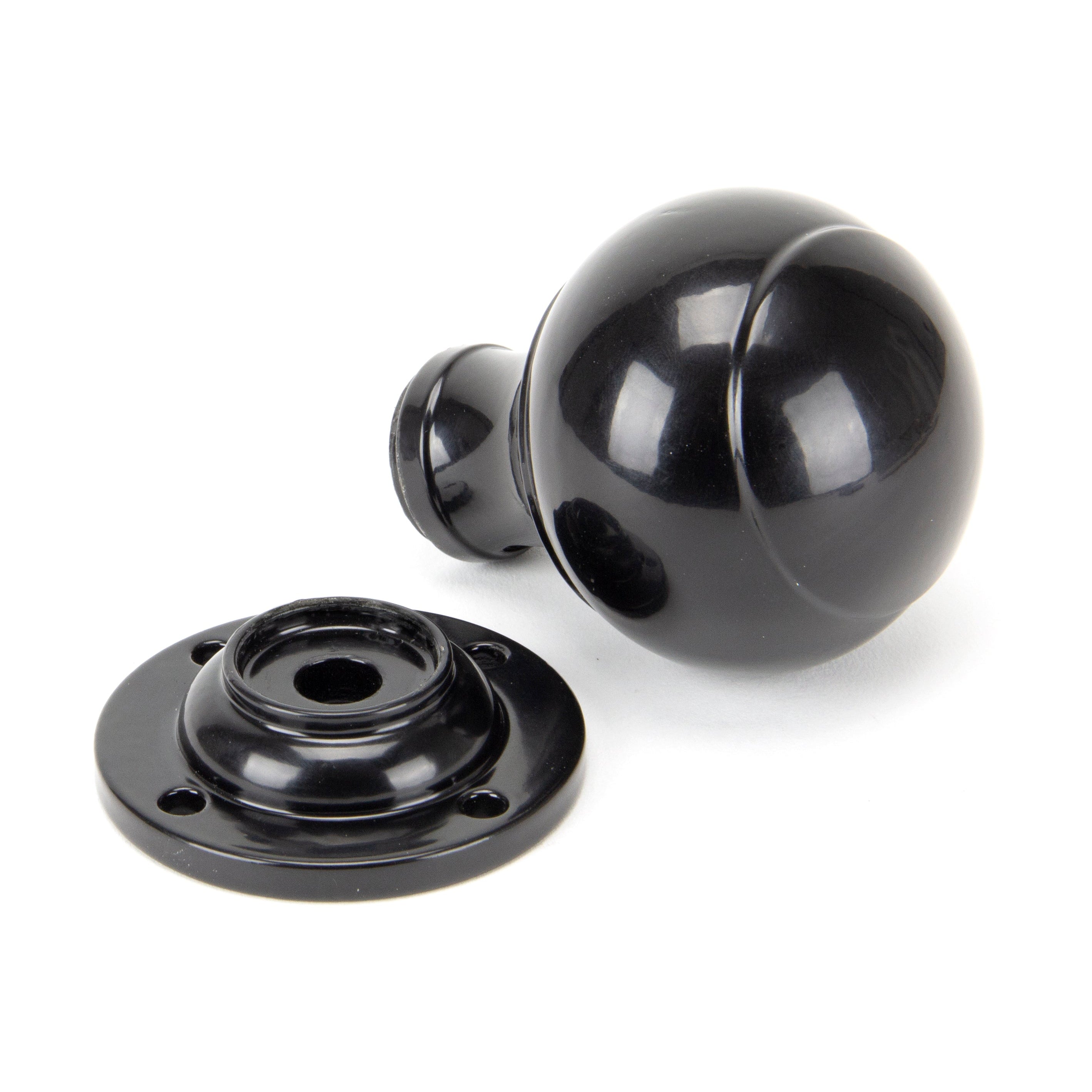 Black Regency Mortice/Rim Knob Set | From The Anvil-Mortice Knobs-Yester Home
