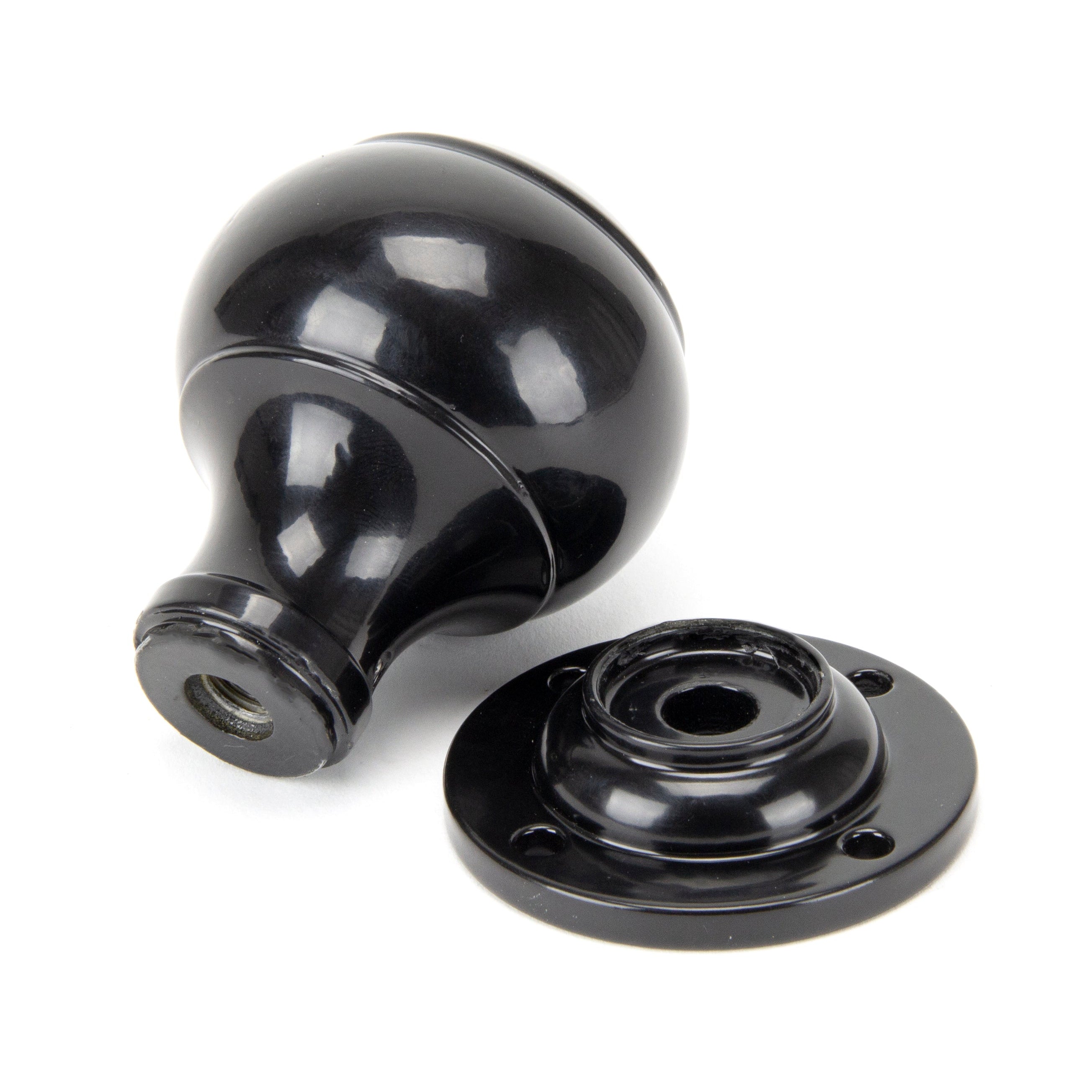 Black Regency Mortice/Rim Knob Set | From The Anvil-Mortice Knobs-Yester Home