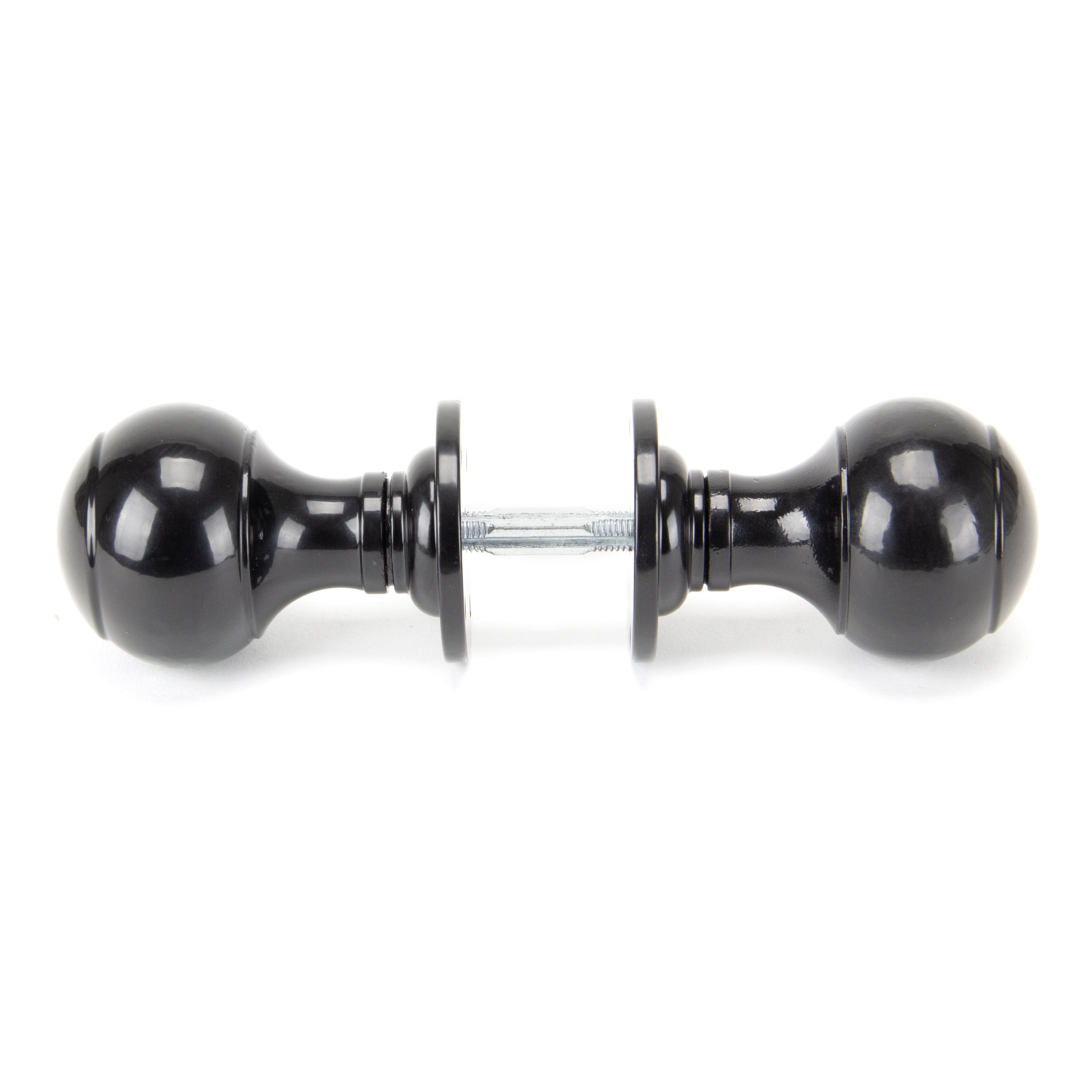 Black Regency Mortice/Rim Knob Set | From The Anvil-Mortice Knobs-Yester Home