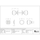 Black Regency Mortice/Rim Knob Set | From The Anvil-Mortice Knobs-Yester Home