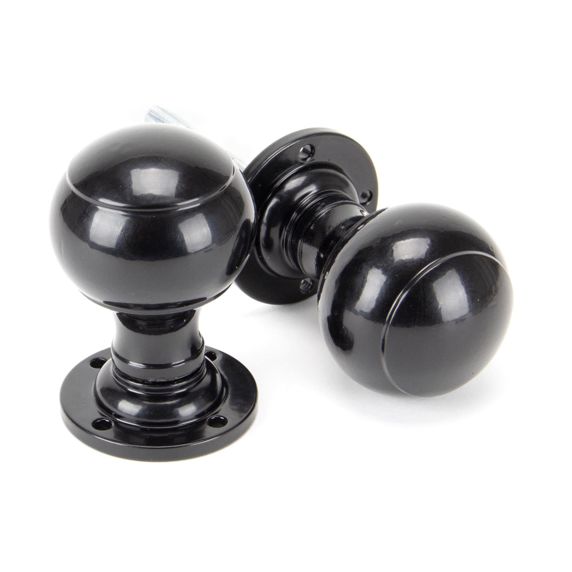 Black Regency Mortice/Rim Knob Set | From The Anvil - Mortice Knobs - From The Anvil - Yester Home