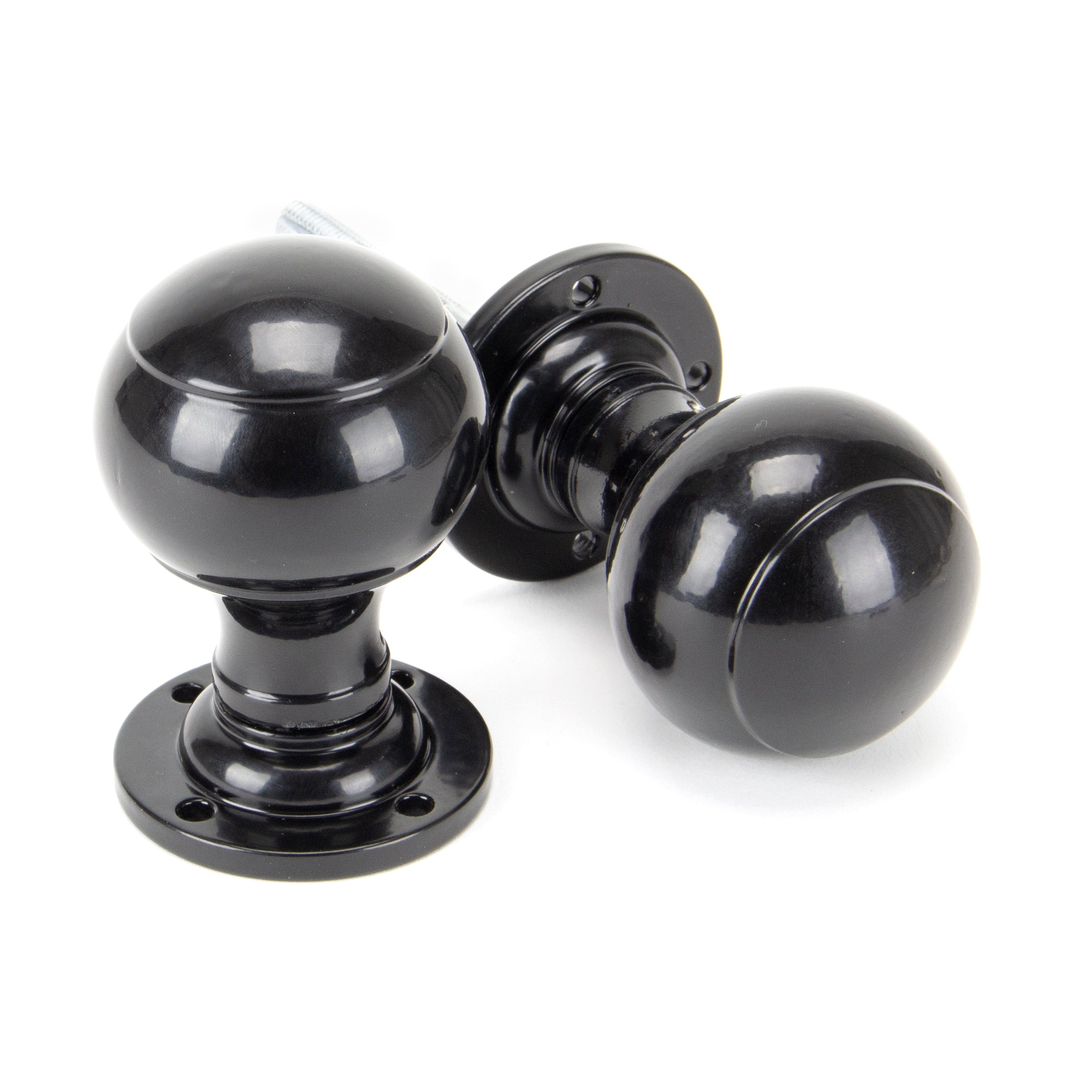 Black Regency Mortice/Rim Knob Set | From The Anvil-Mortice Knobs-Yester Home