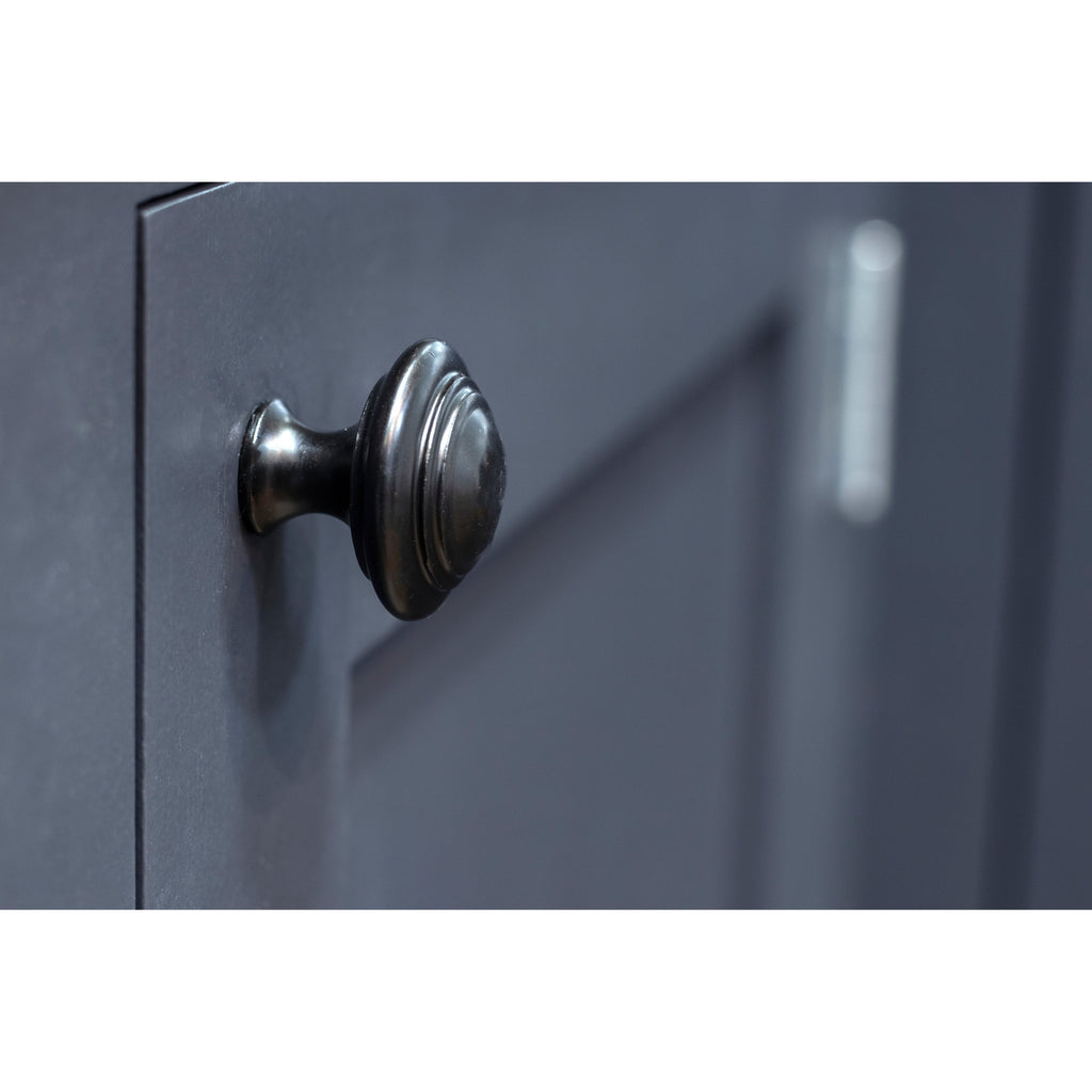 Black Ringed Cabinet Knob - Large | From The Anvil-Cabinet Knobs-Yester Home