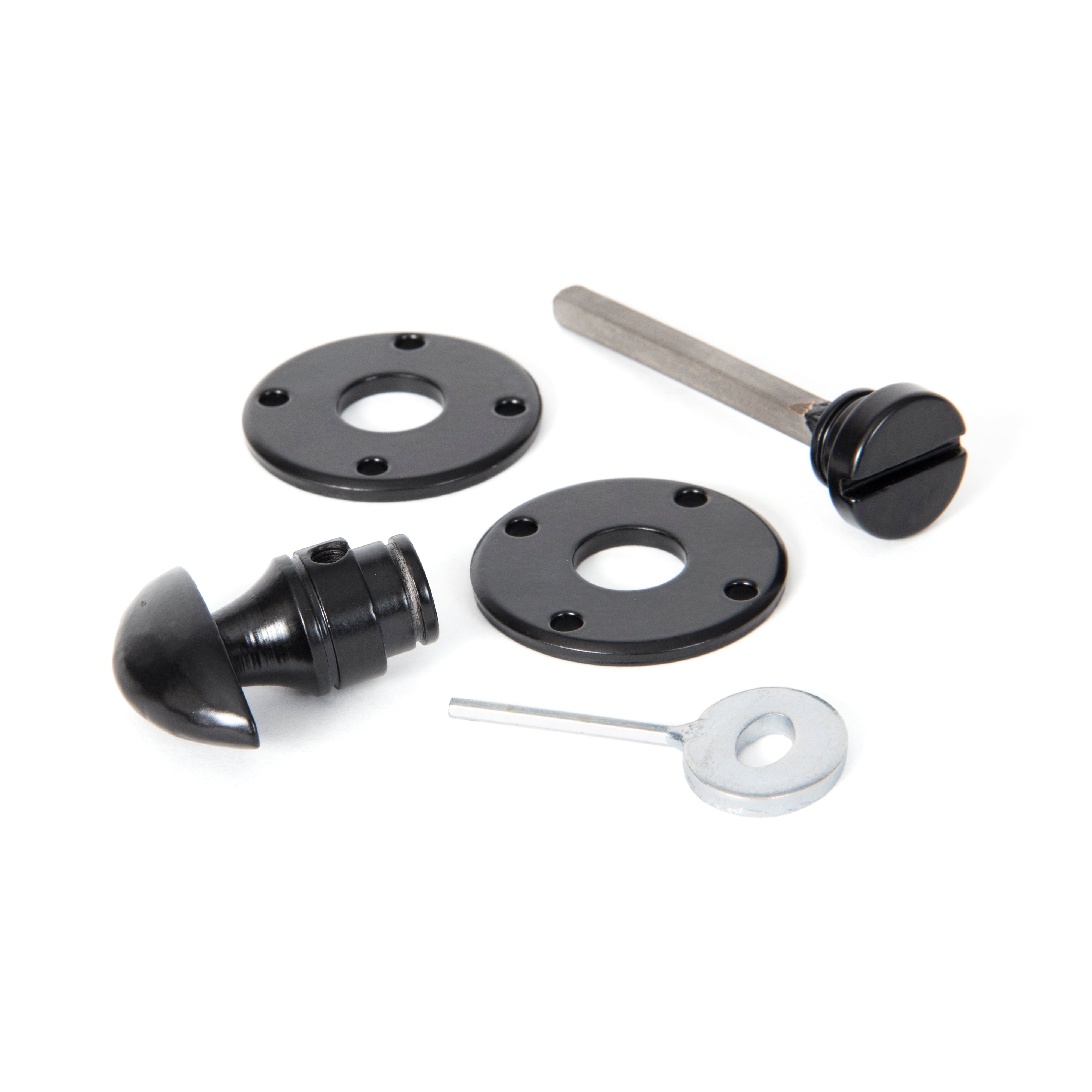 Black Round Bathroom Thumbturn | From The Anvil-Thumbturns-Yester Home