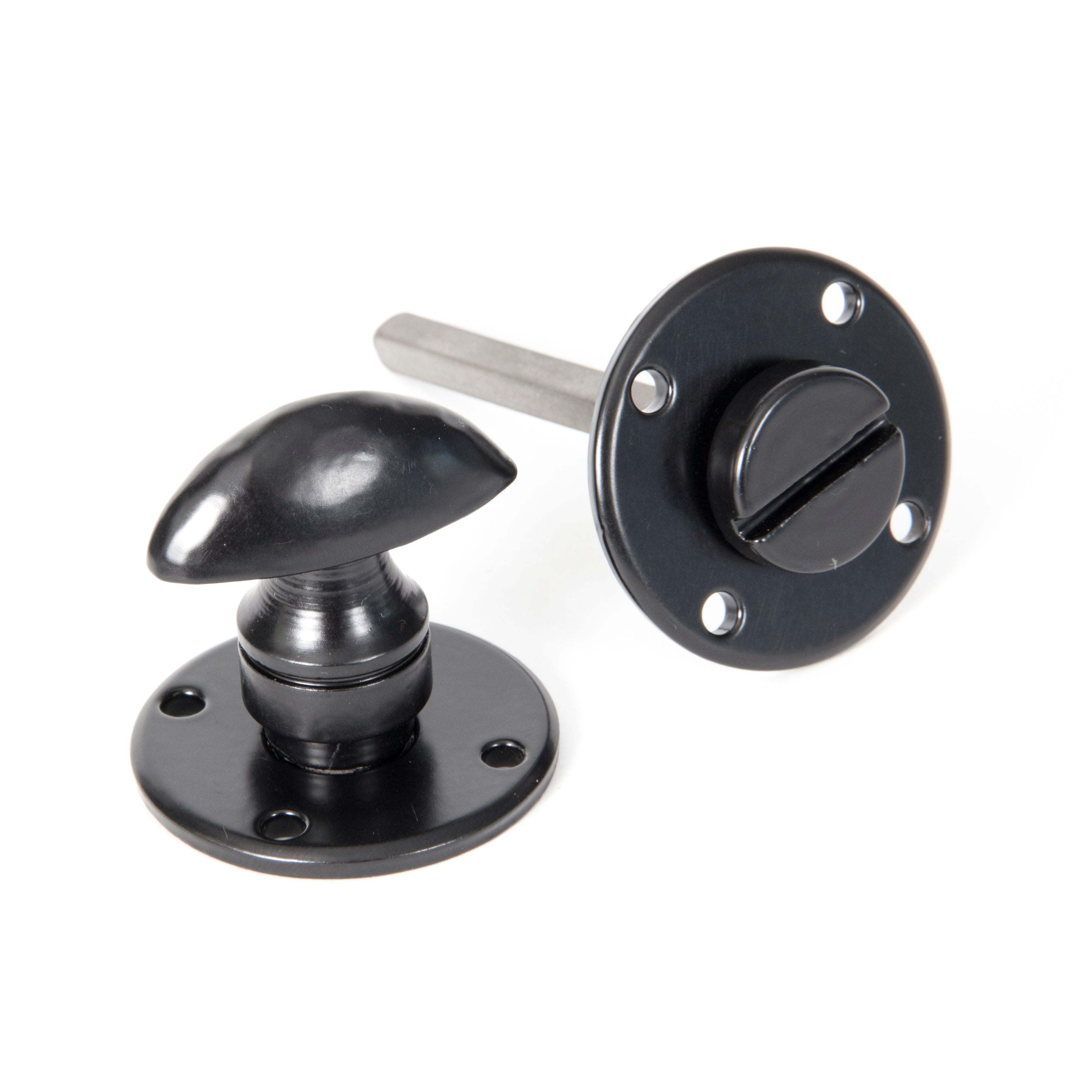 Black Round Bathroom Thumbturn | From The Anvil-Thumbturns-Yester Home
