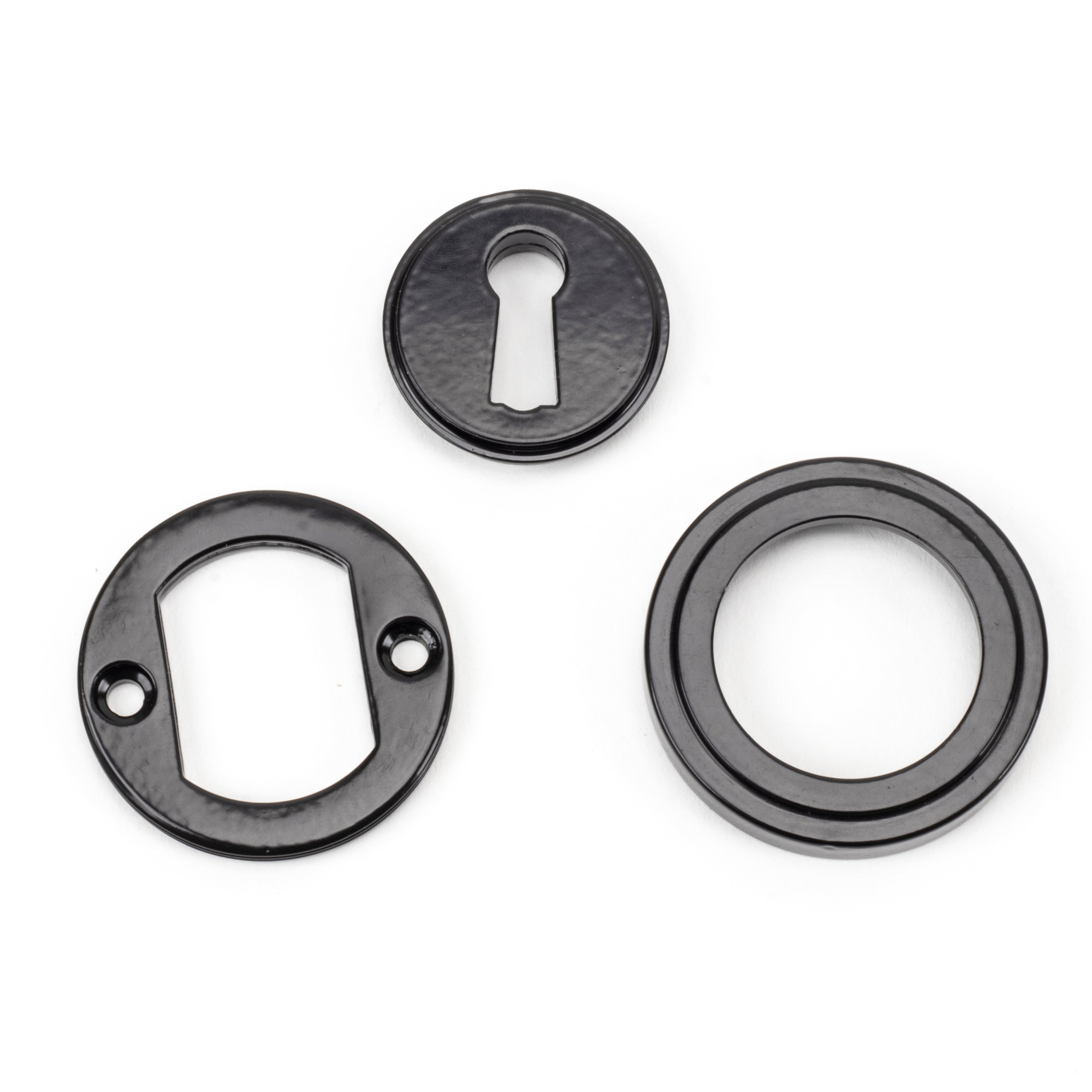 Black Round Escutcheon (Art Deco) | From The Anvil-Escutcheons-Yester Home