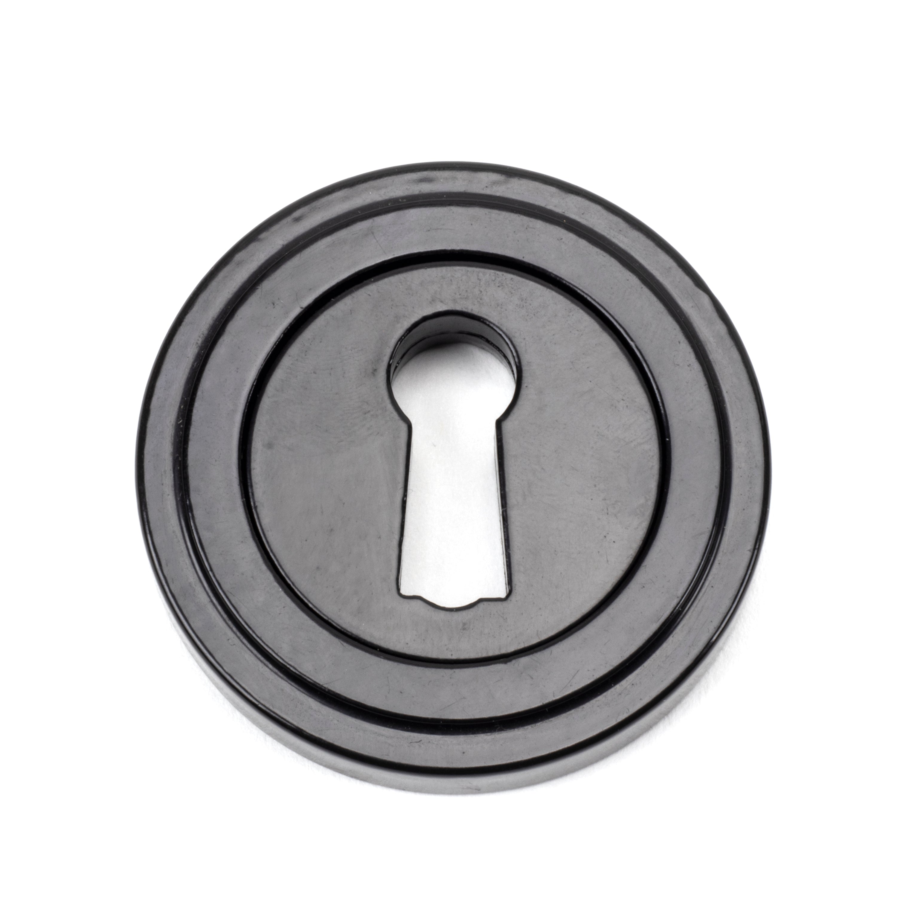 Black Round Escutcheon (Art Deco) | From The Anvil-Escutcheons-Yester Home